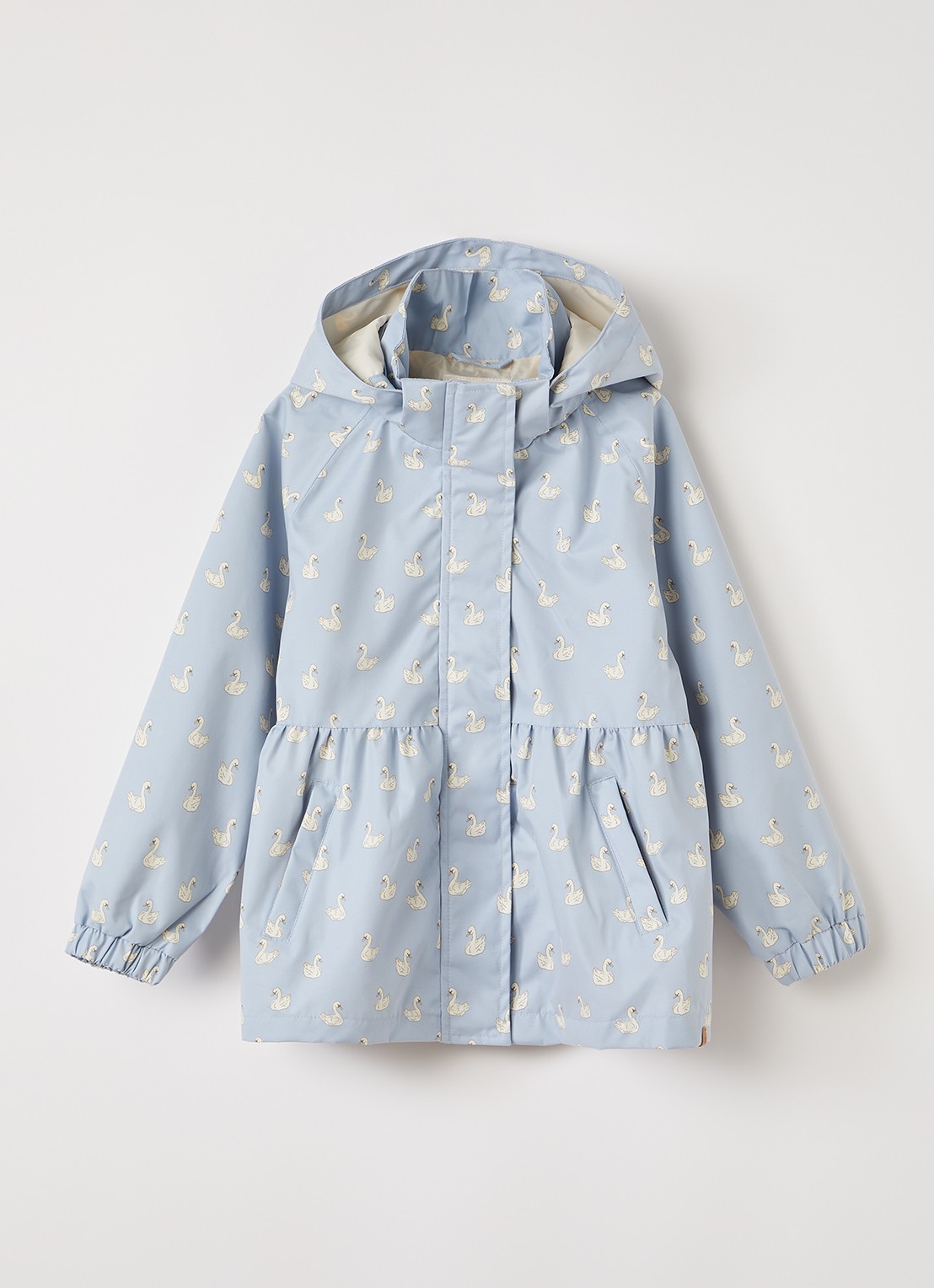 Lil 'Atelier NMFGudrun regenjas met print - voorkant 2 lichtblauw