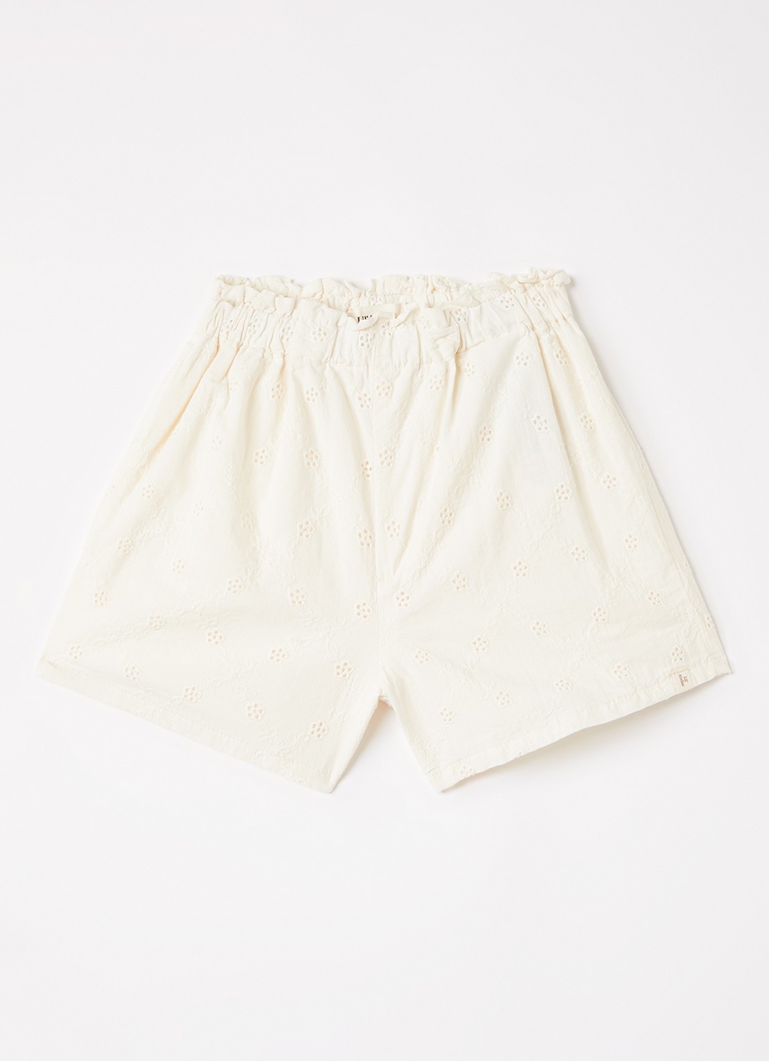 Lil 'Atelier NMFHosa loose fit korte broek - voorkant 2 gebroken wit