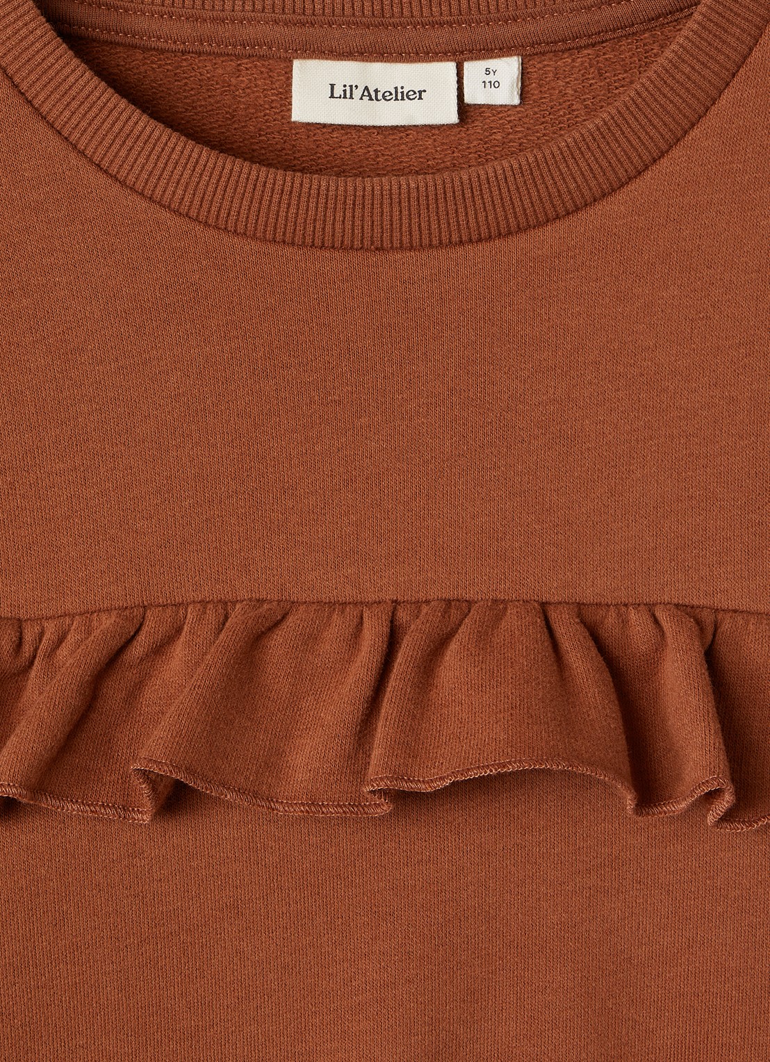 Lil 'Atelier NMFILondon sweater met volant - detail 3 taupe