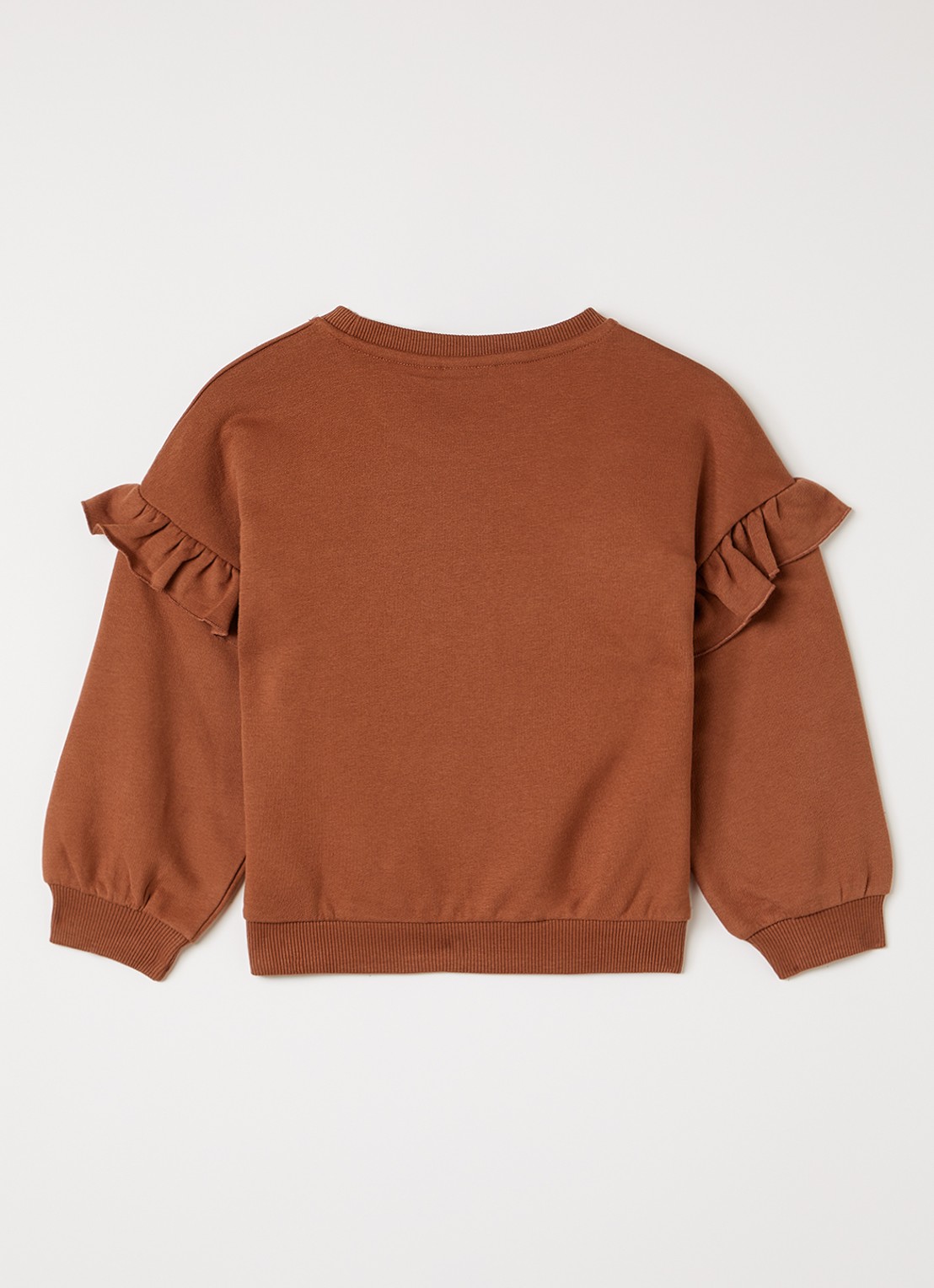 Lil 'Atelier NMFILondon sweater met volant - voorkant 2 taupe