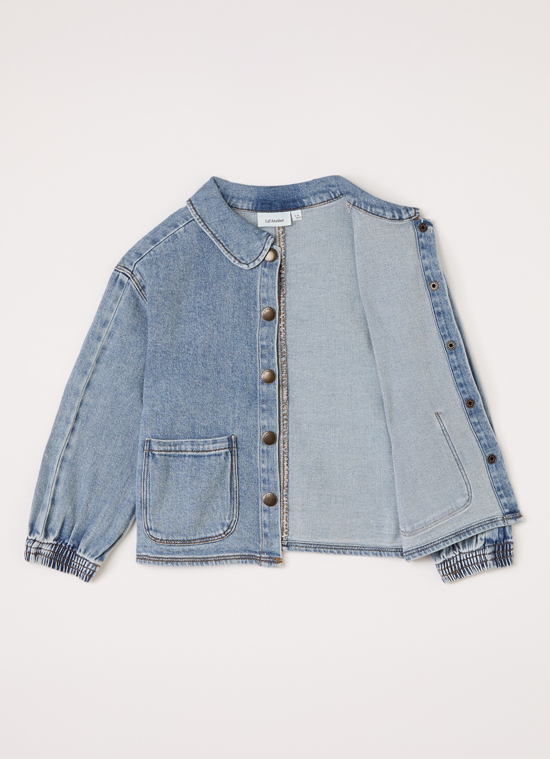 Lil 'Atelier NMFKarole overshirt van denim - voorkant 2 indigo