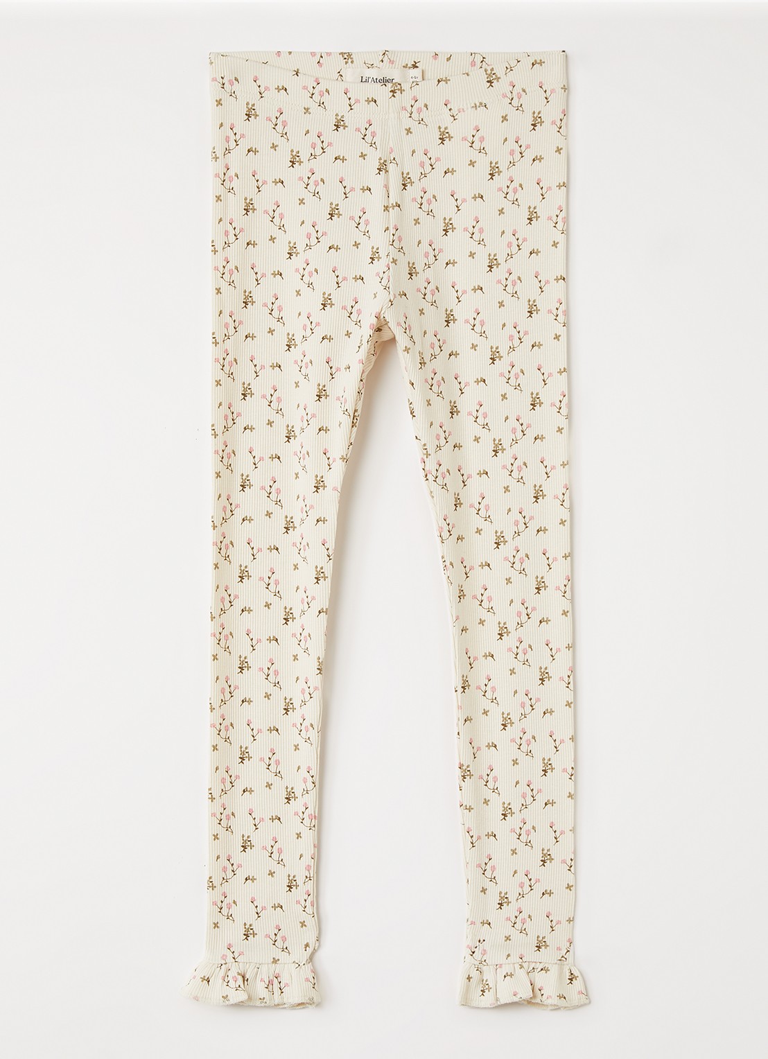 Lil 'Atelier NMFLago legging met bloemenprint - voorkant 2 gebroken wit