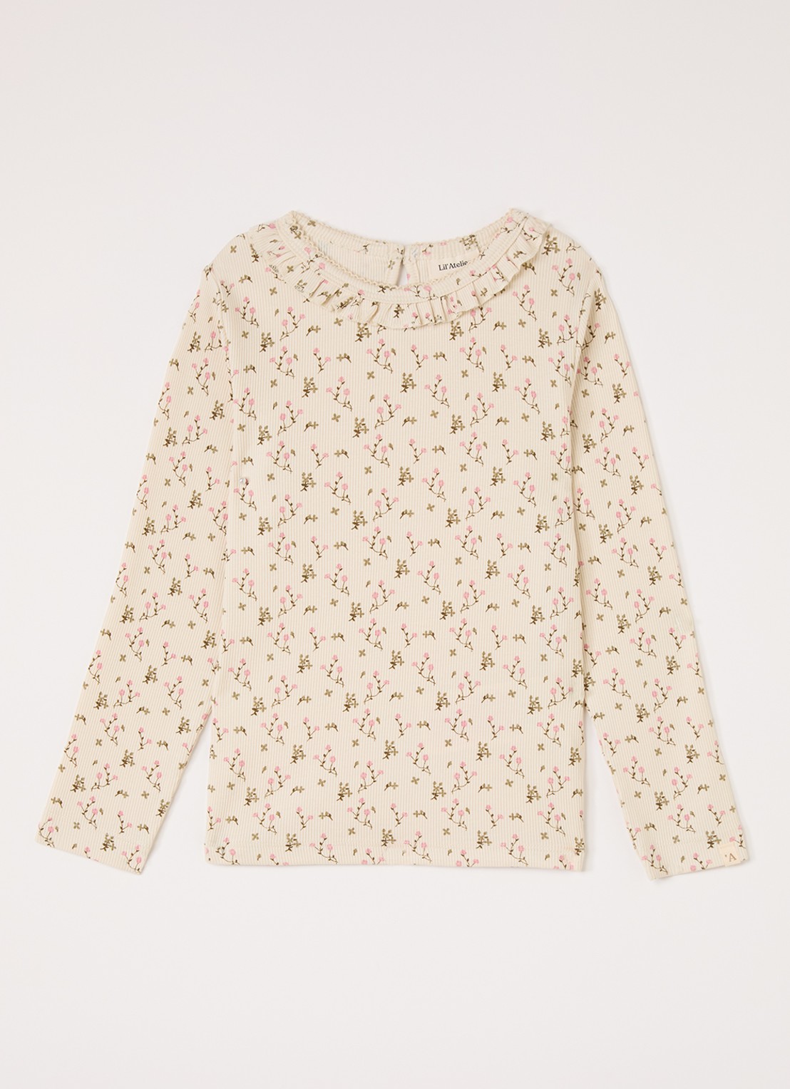 Lil 'Atelier NMFLago longsleeve met bloemenprint - voorkant creme