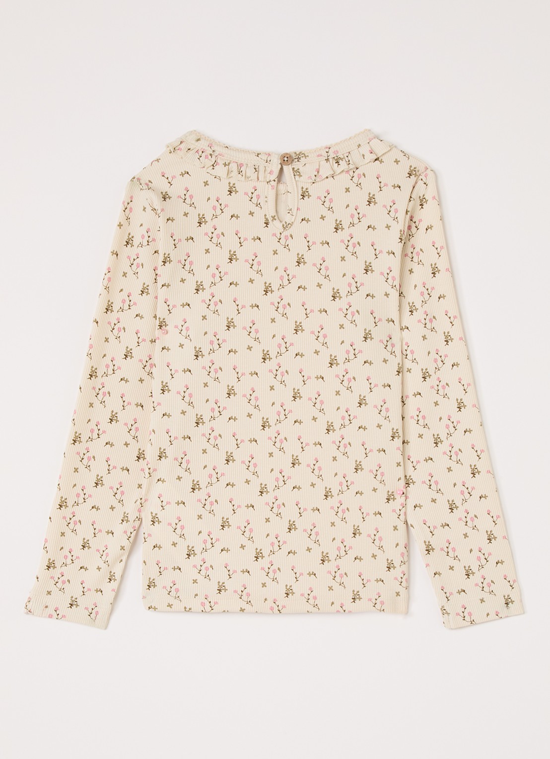 Lil 'Atelier NMFLago longsleeve met bloemenprint - voorkant 2 creme