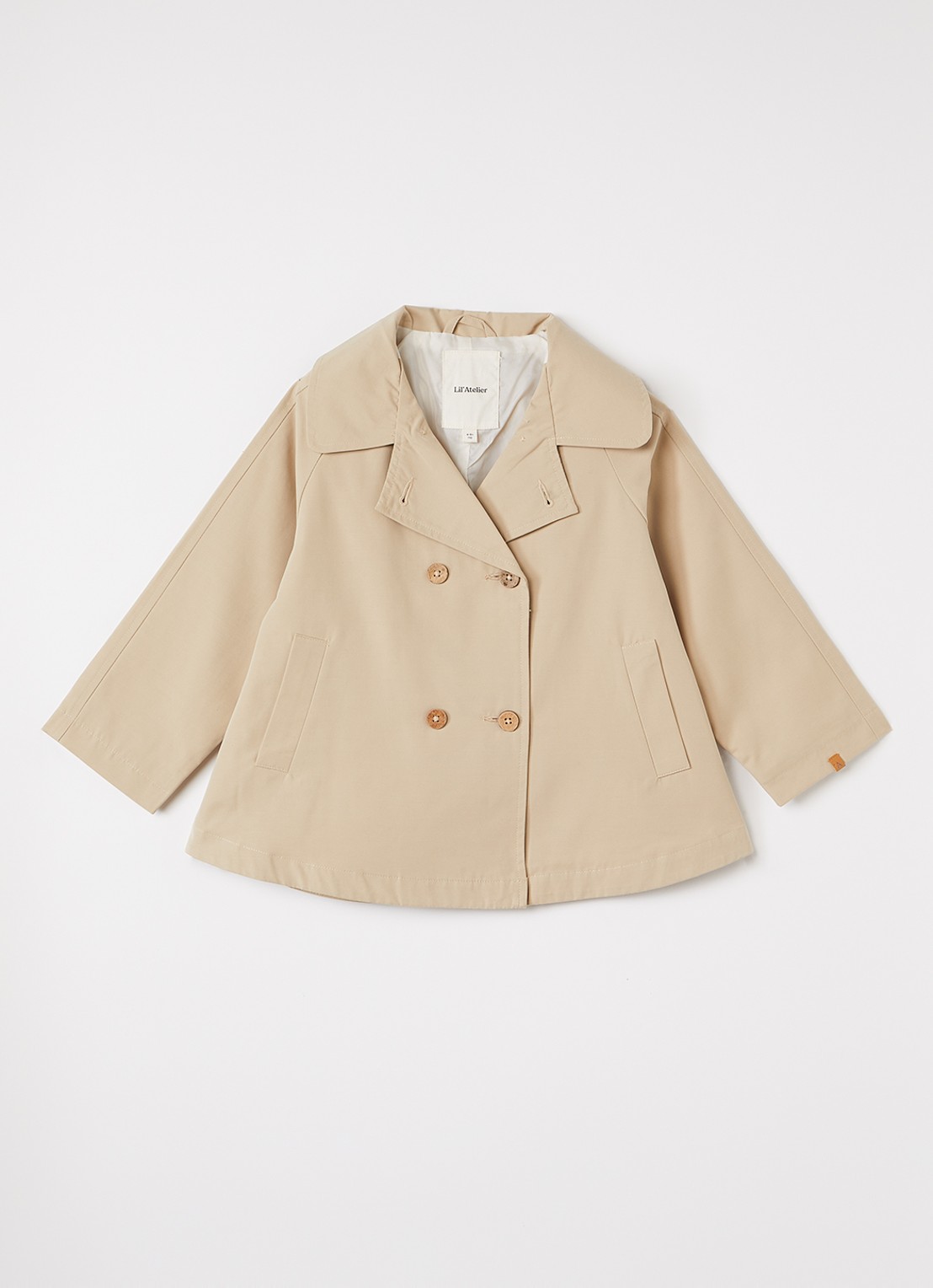 Lil 'Atelier NMFLamadelin trenchcoat met steekzakken - voorkant 2 beige