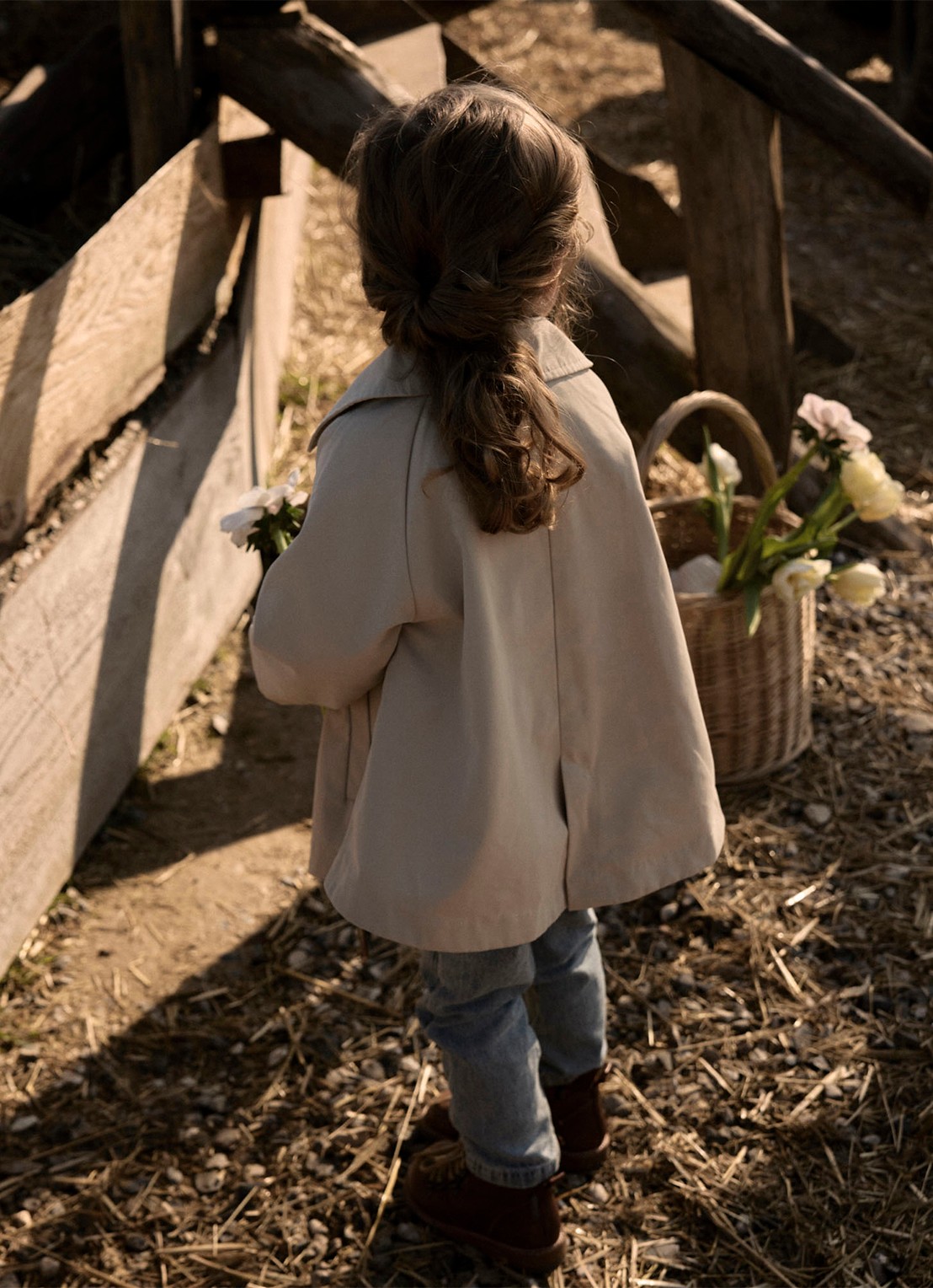 Lil 'Atelier NMFLamadelin trenchcoat met steekzakken - voorkant 3 beige
