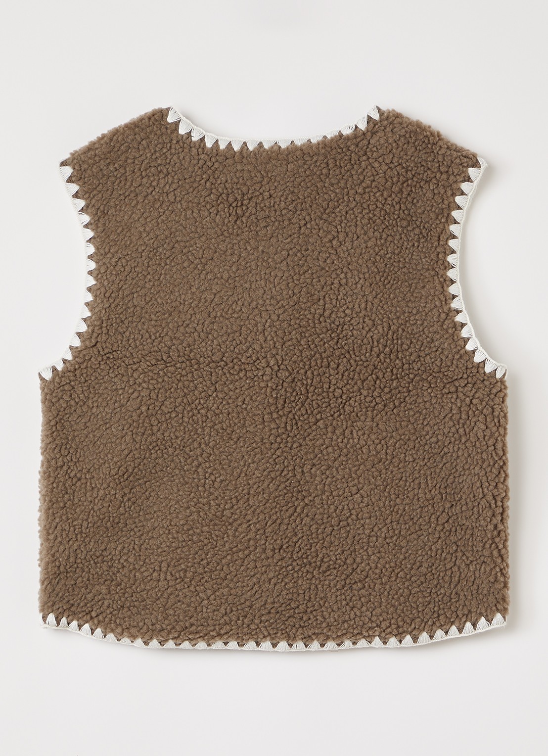 Lil 'Atelier NMFLayo bodywarmer van teddy - achterkant lichtbruin