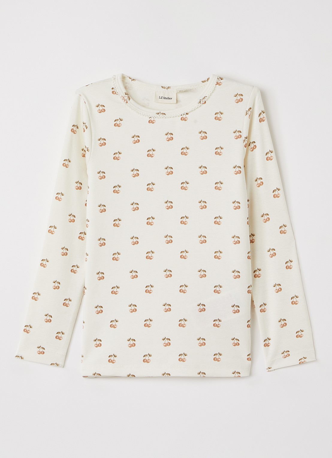 Lil 'Atelier NMFLayo longsleeve met print - voorkant gebroken wit