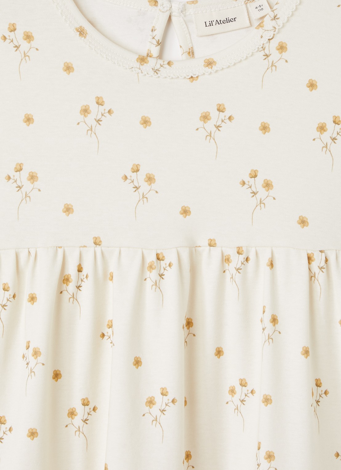 Lil 'Atelier NMFLayo tuniekjurk met bloemenprint - detail 2 gebroken wit