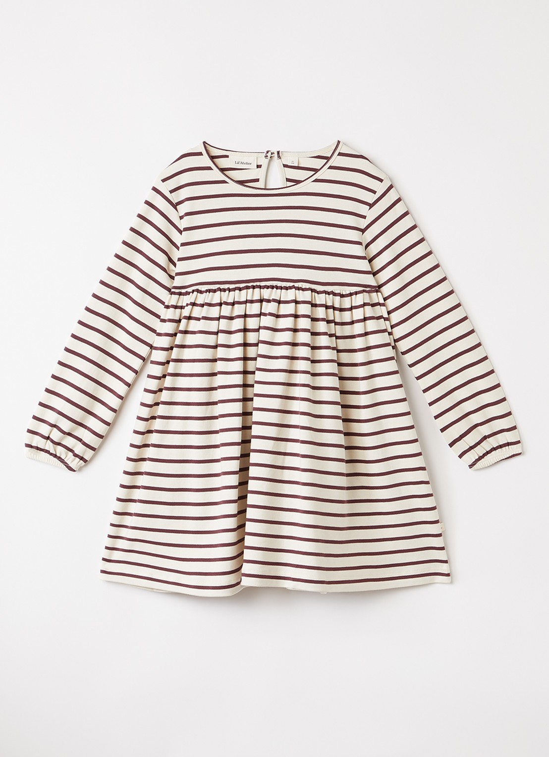 Lil 'Atelier NMFLimia jurk met streepprint - voorkant gebroken wit