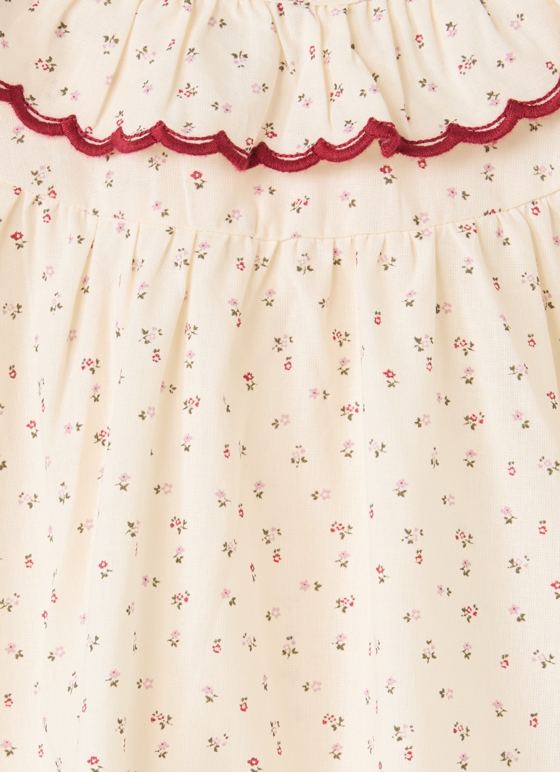 Lil 'Atelier NMFRasia tuniek met bloemenprint - detail gebroken wit