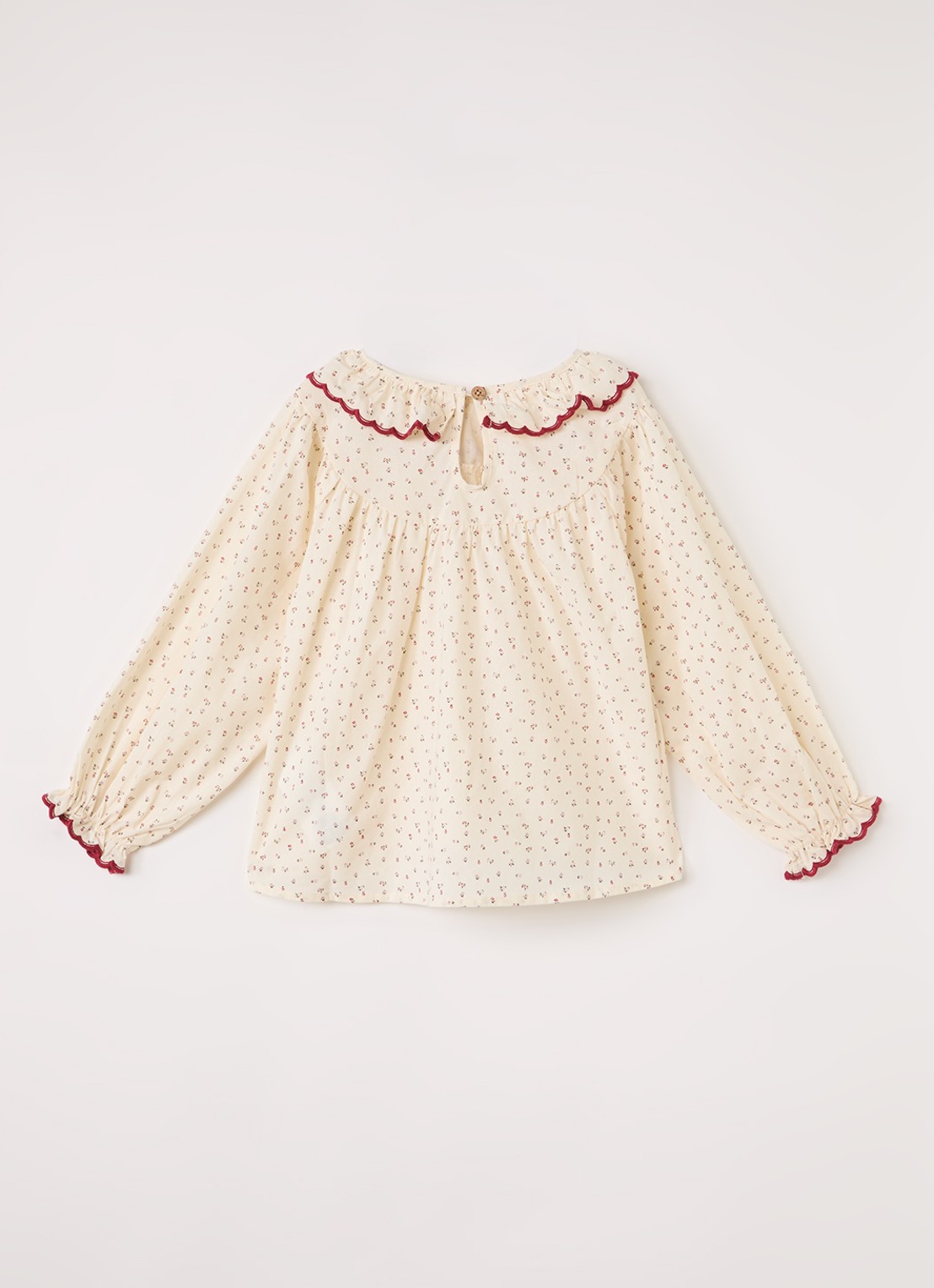 Lil 'Atelier NMFRasia tuniek met bloemenprint - voorkant 3 gebroken wit
