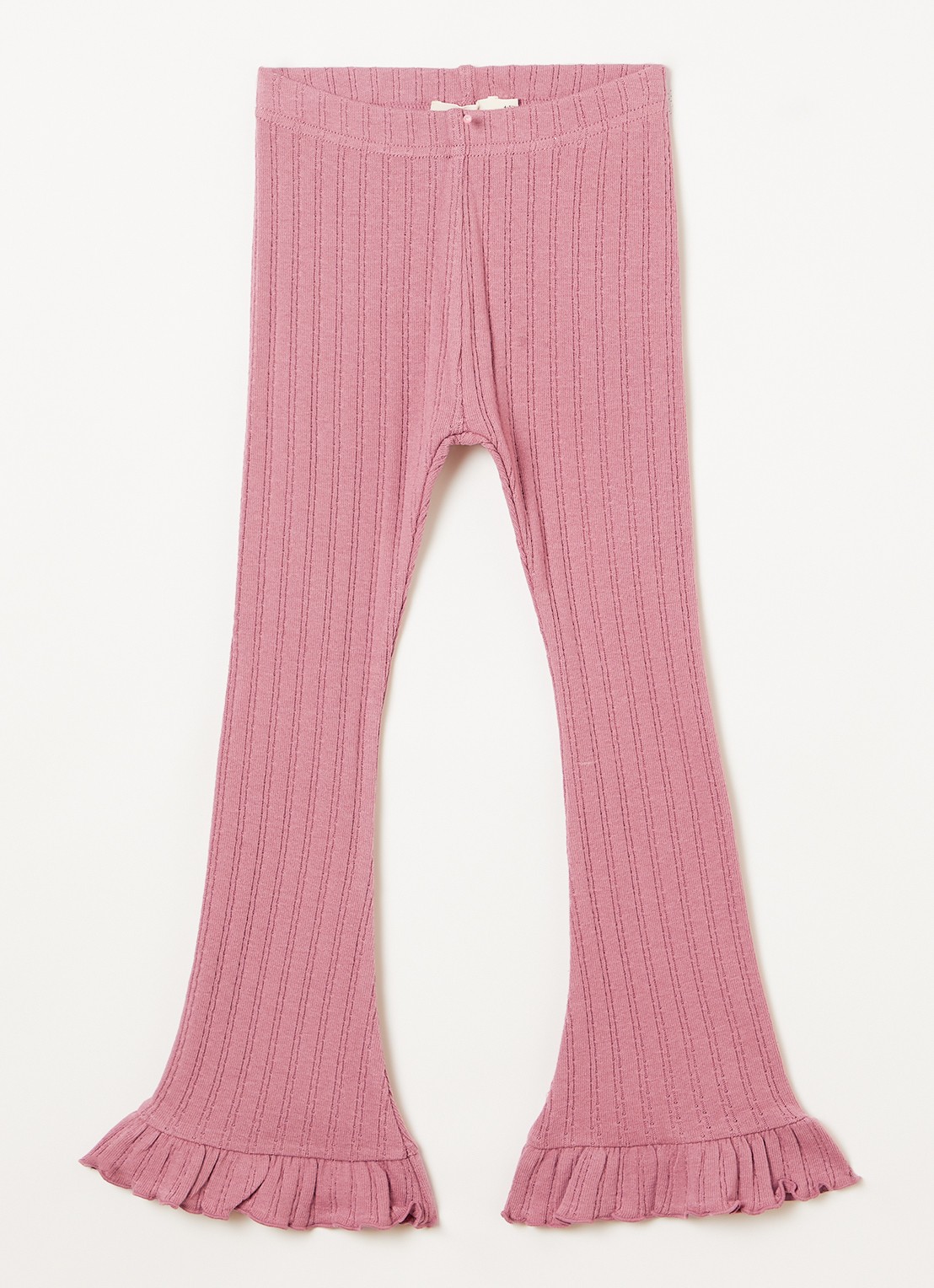 Lil 'Atelier NMFRita flared fit legging met ribstructuur - voorkant oudroze