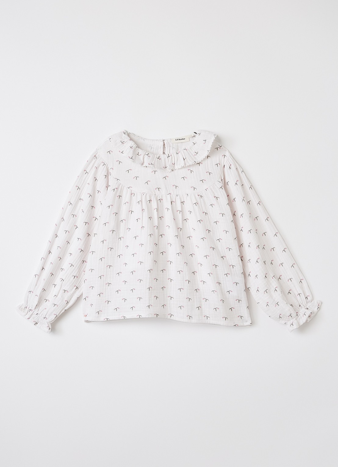 Lil 'Atelier NMFSolina tuniek met print - voorkant 2 gebroken wit