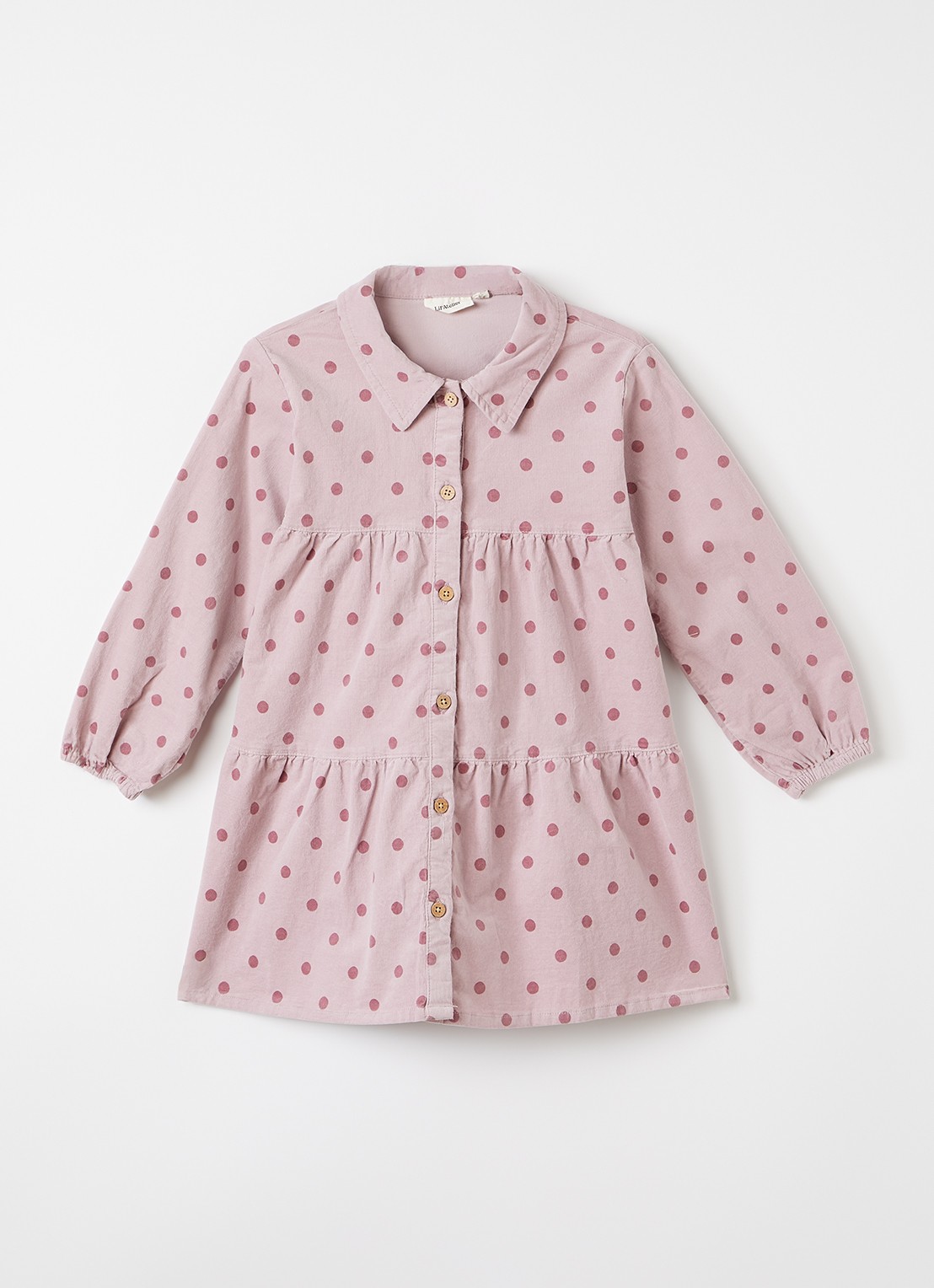 Lil 'Atelier NMFSomba blousejurk met stippenprint - voorkant roze