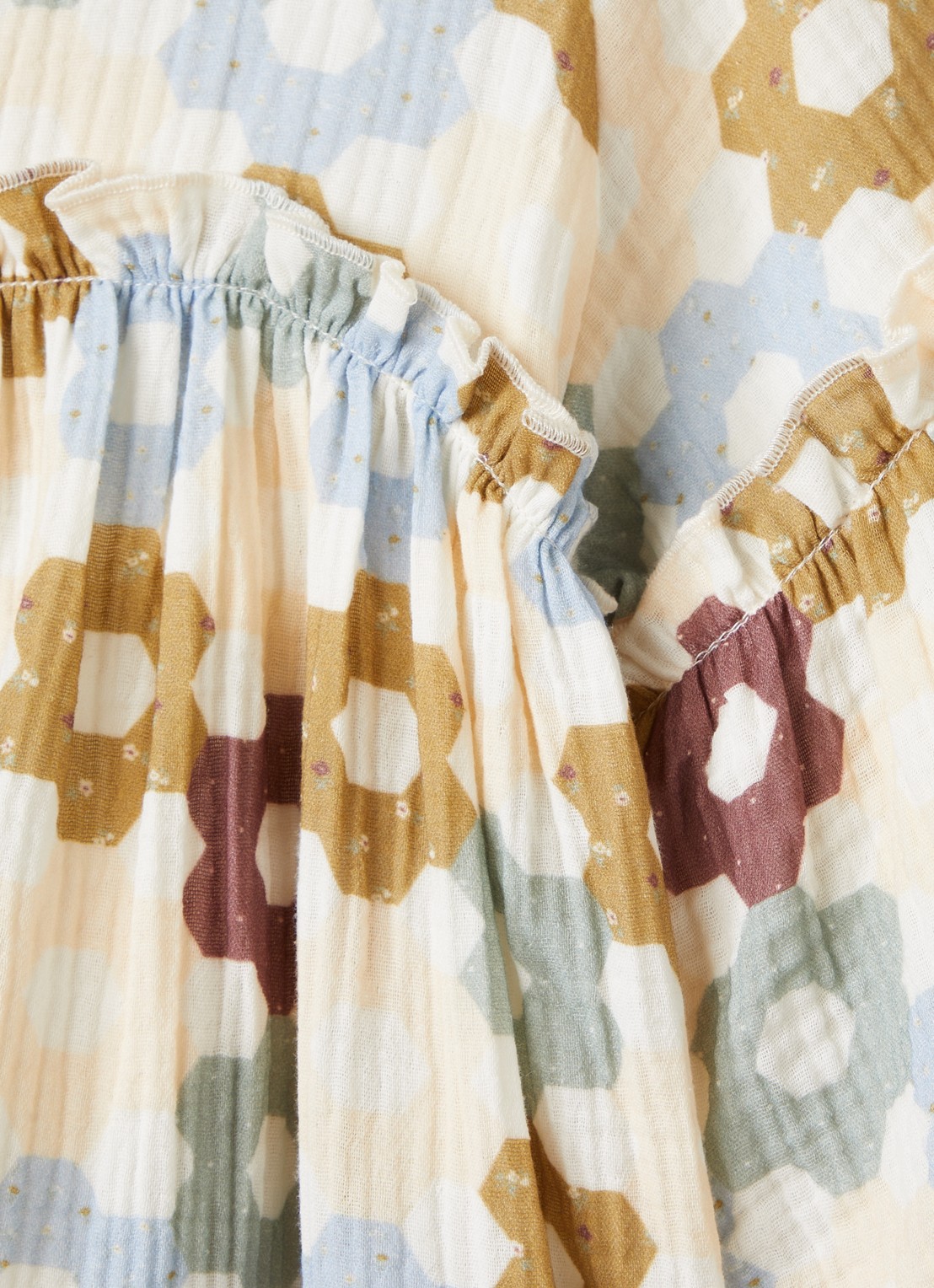Lil 'Atelier NMFTalia jurk met bloemenprint - detail 3 beige