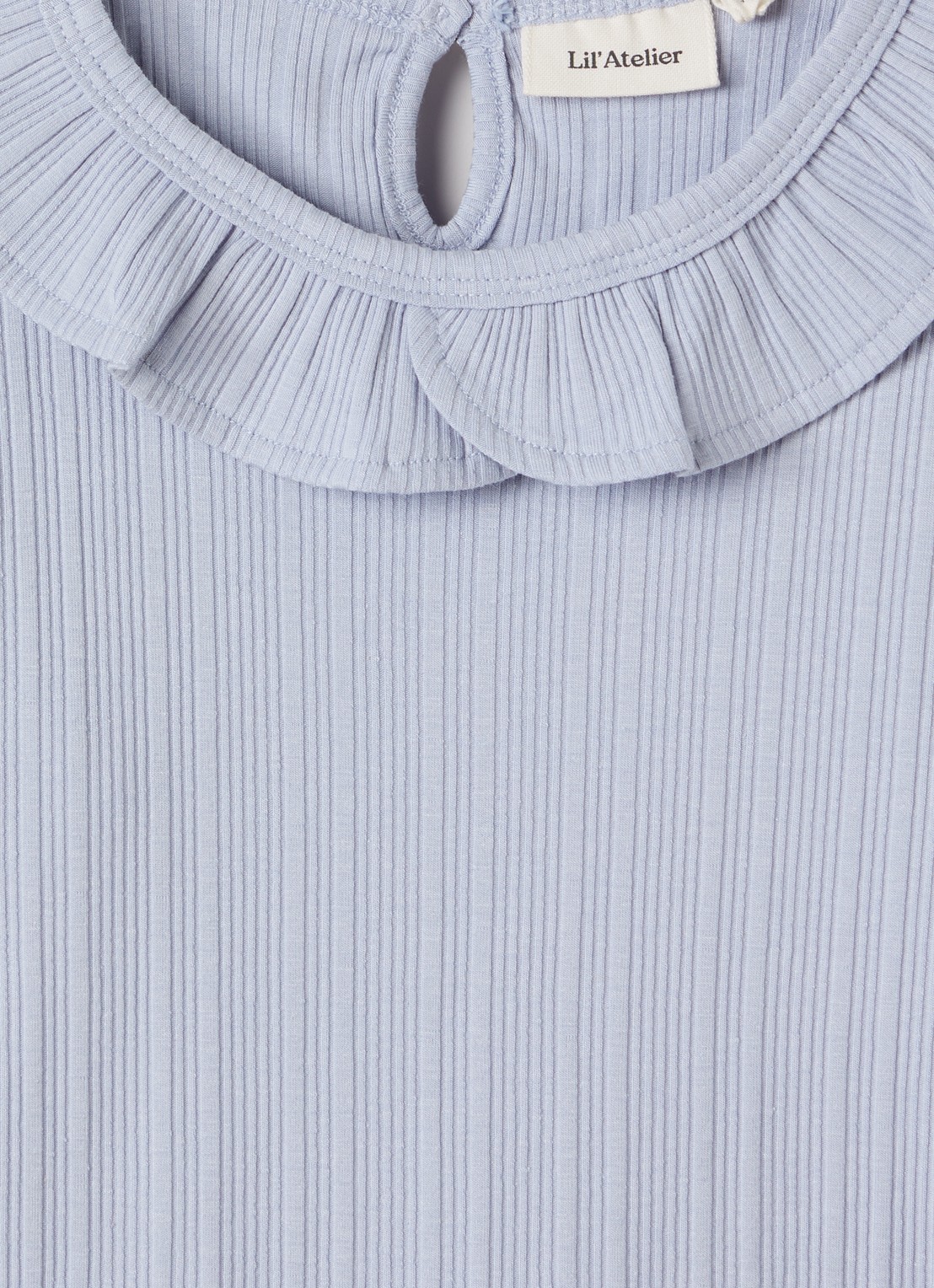 Lil 'Atelier NMFTansy longsleeve met ribstructuur - detail lichtblauw