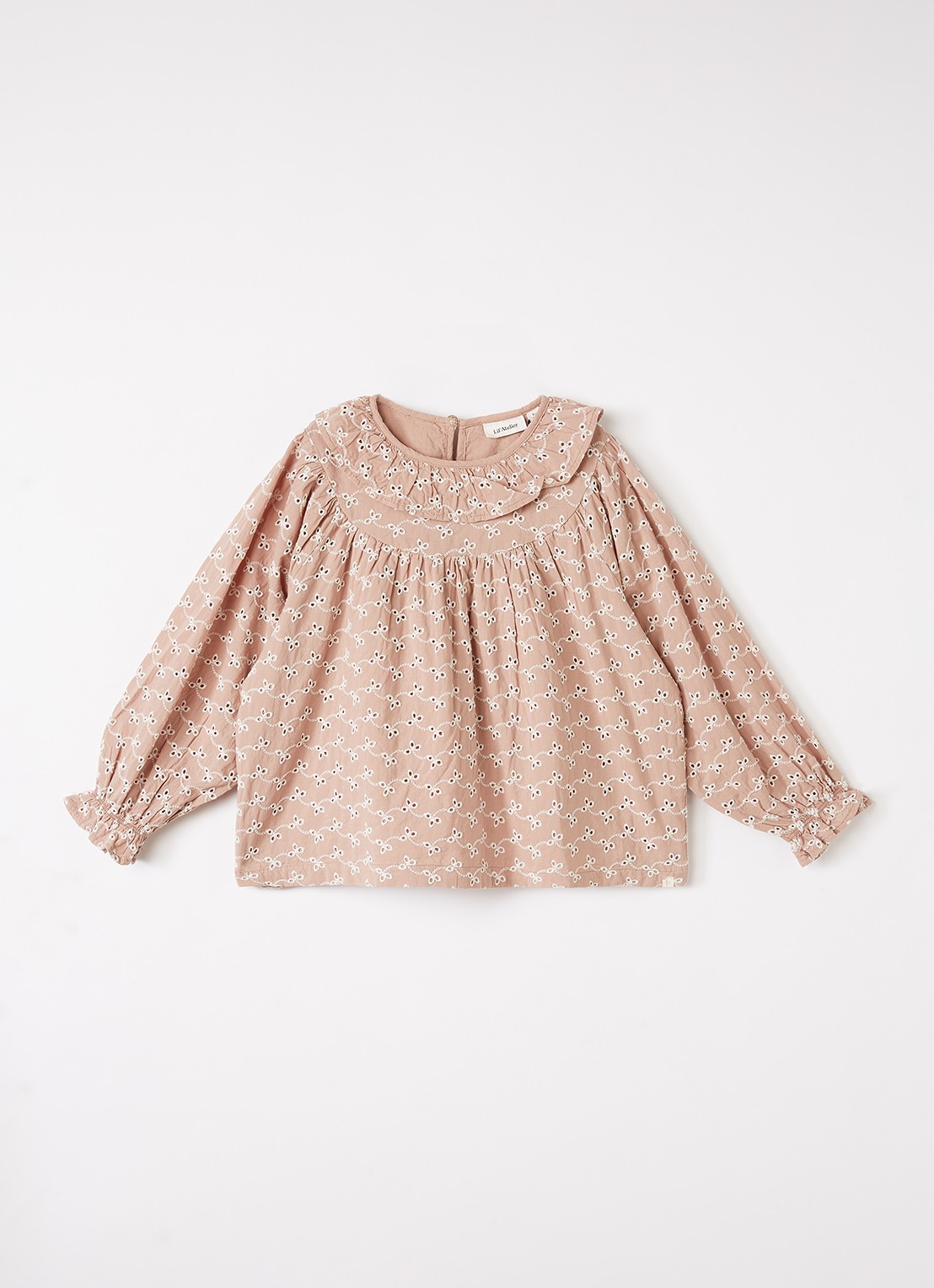 Lil 'Atelier NMFTessie tuniek met bloemborduring - voorkant oudroze