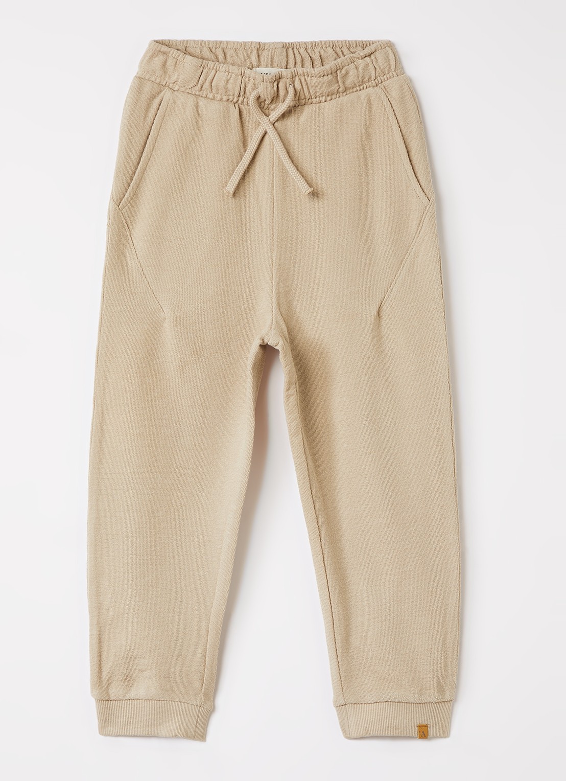 Lil 'Atelier NMMDias tapered fit joggingbroek - voorkant beige