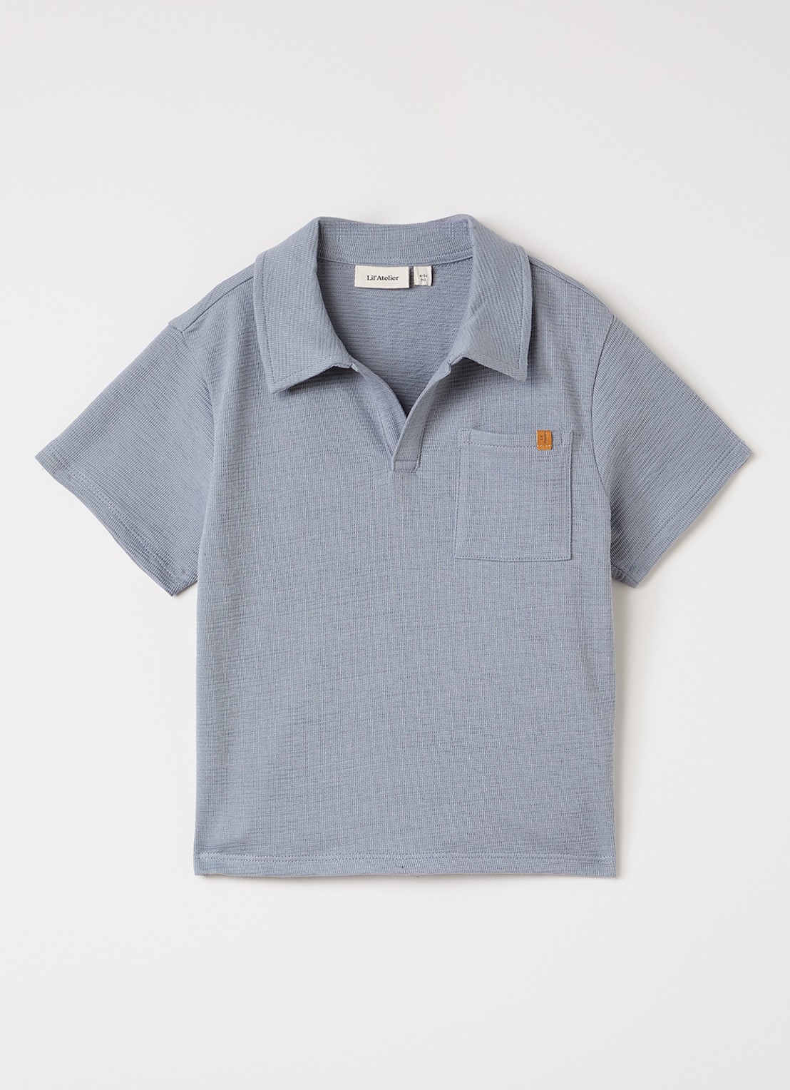 Lil 'Atelier NMMFalk polo met borstzak - voorkant grijs