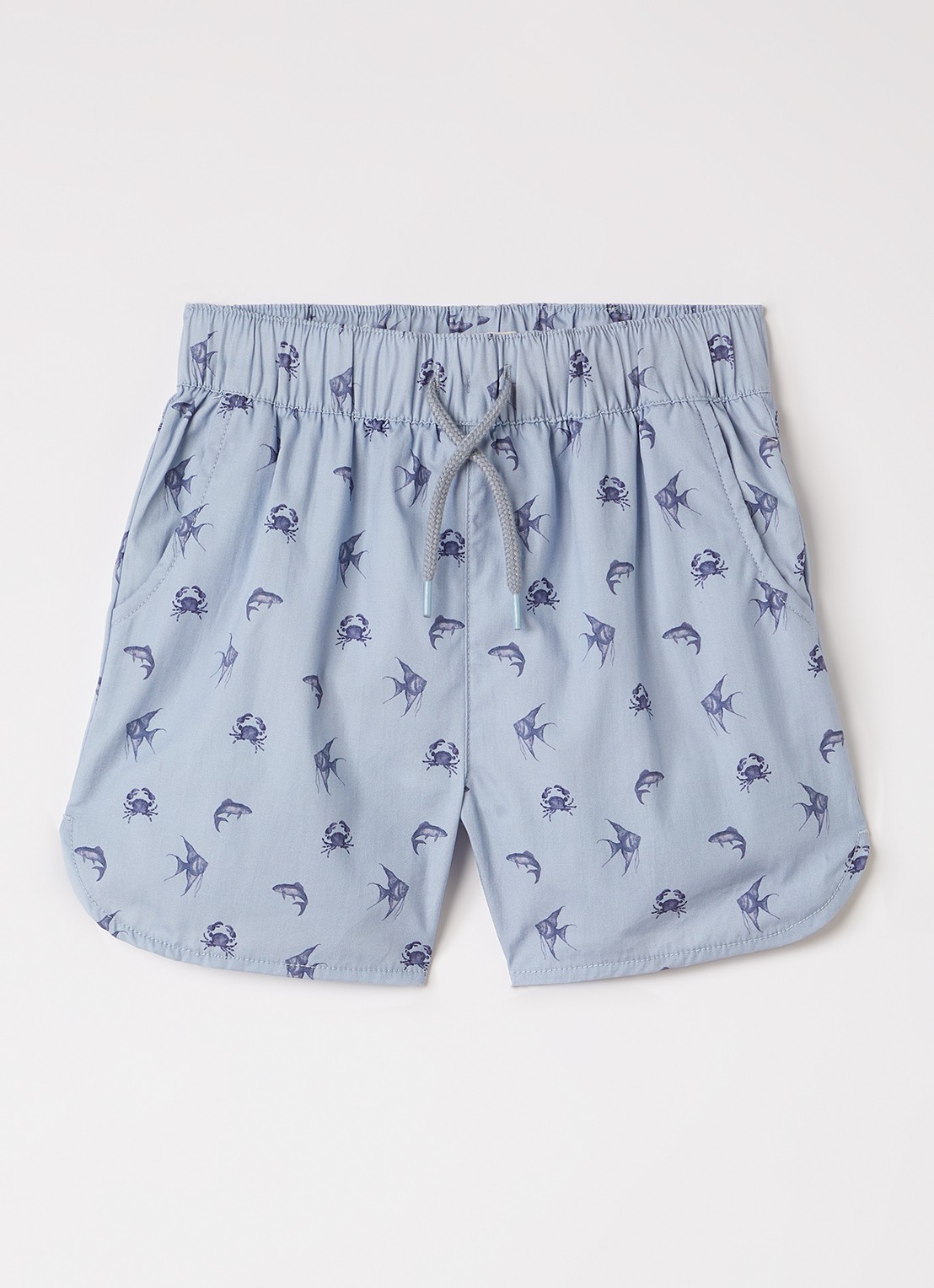 Lil 'Atelier NMMFandyn loose fit korte broek - voorkant staalblauw
