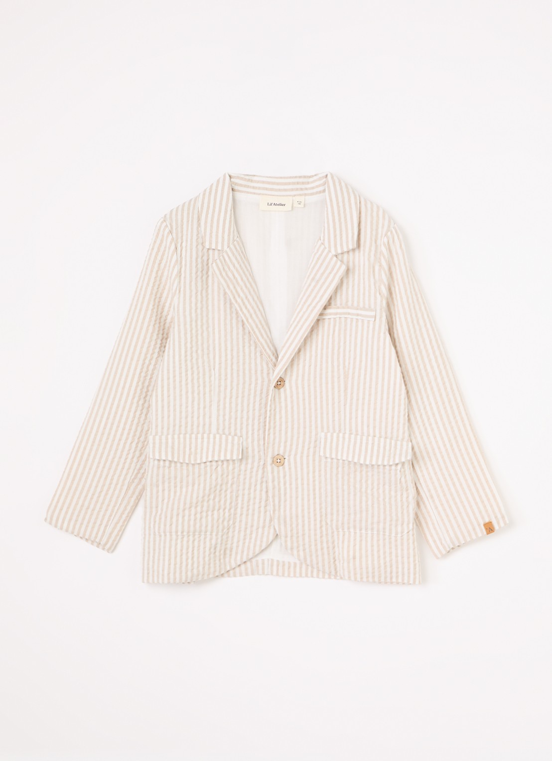 Lil 'Atelier NMMFausto blazer met streepprint - voorkant gebroken wit