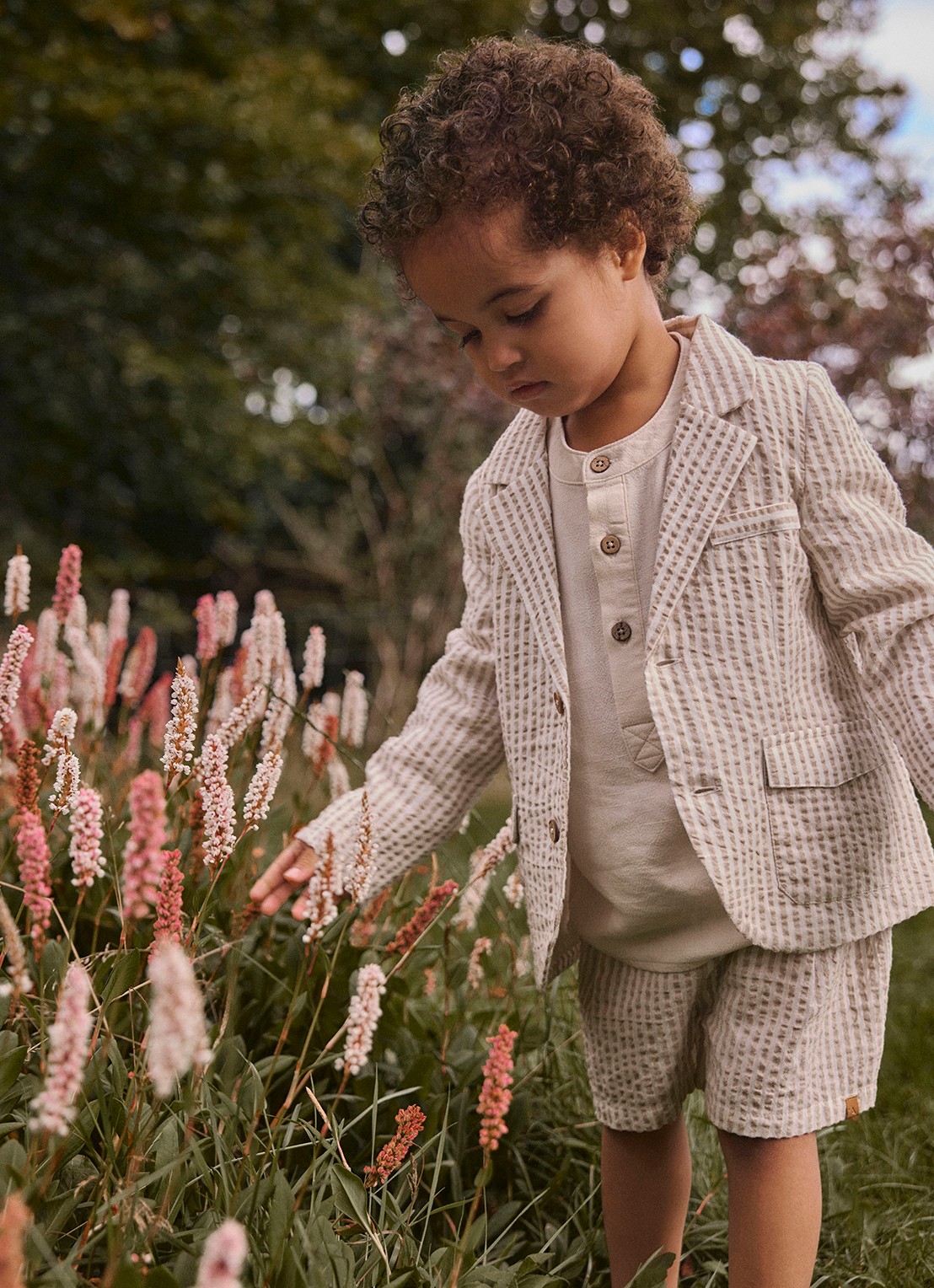 Lil 'Atelier NMMFausto loose fit korte broek - detail 2 beige