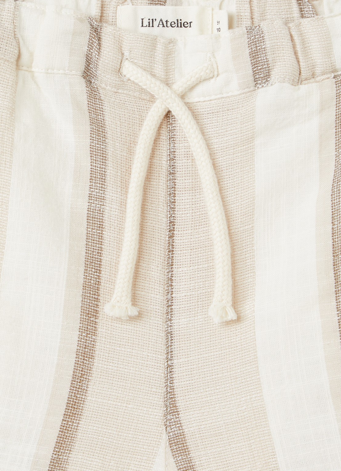 Lil 'Atelier NMMFibert straight fit korte broek - detail 3 beige