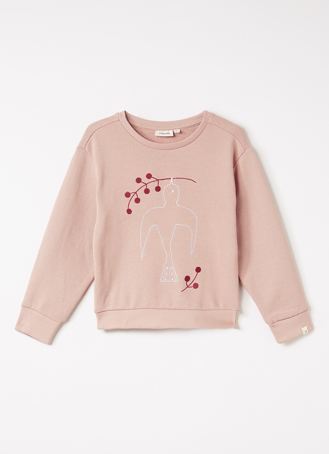 Lil 'Atelier NMMFjobo sweater met print - voorkant zalmroze