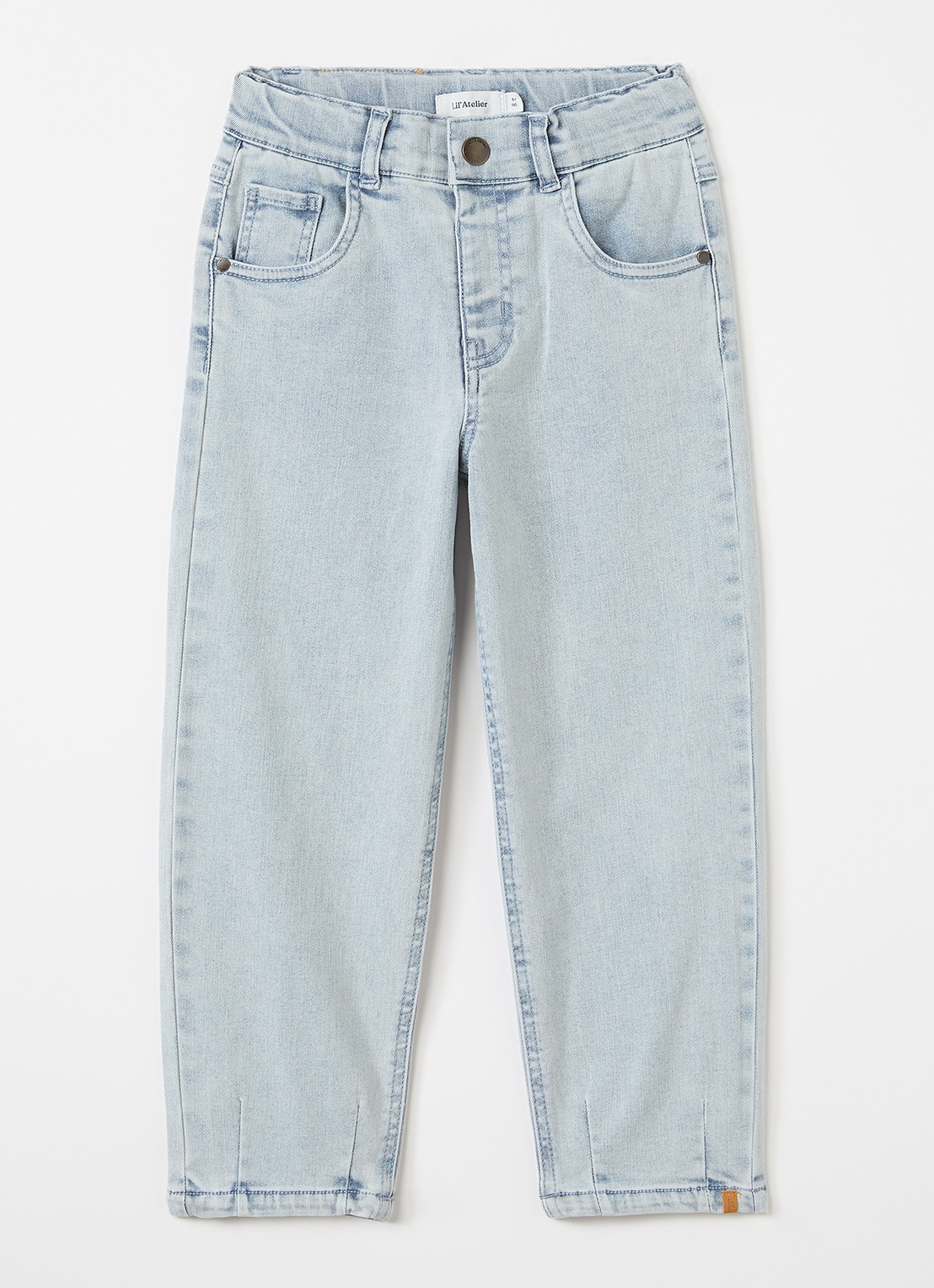 Lil 'Atelier NMMFrances loose fit jeans met lichte wassing - voorkant 2 indigo
