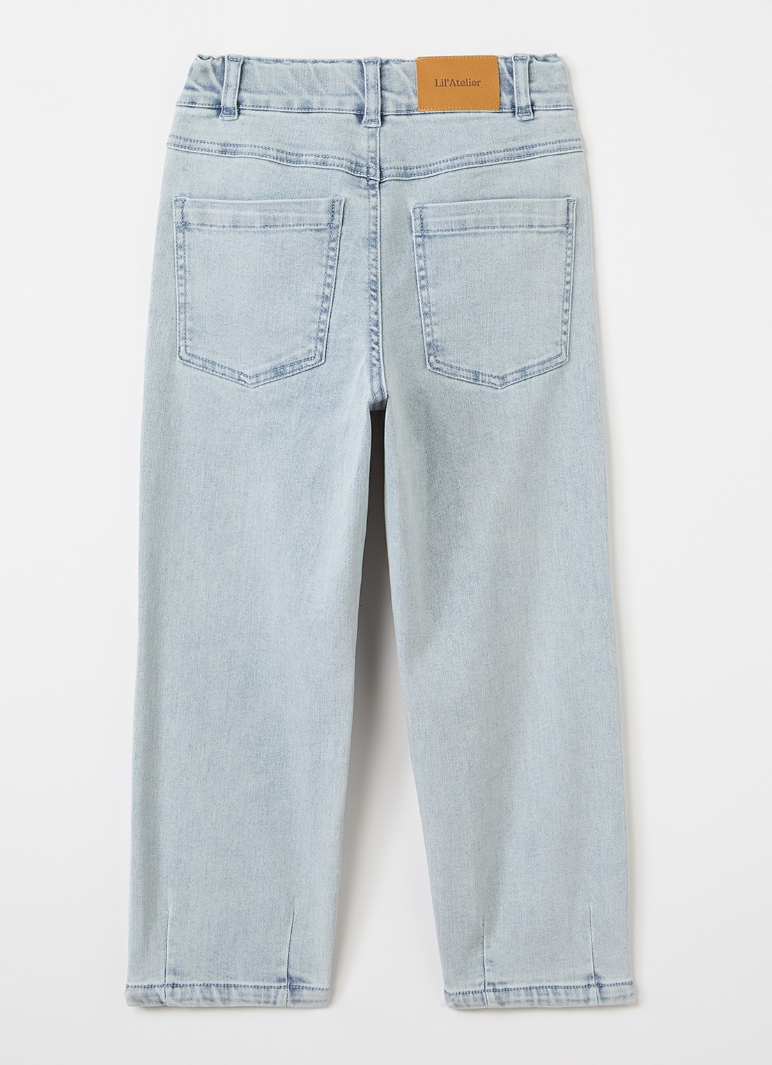 Lil 'Atelier NMMFrances loose fit jeans met lichte wassing - voorkant 3 indigo
