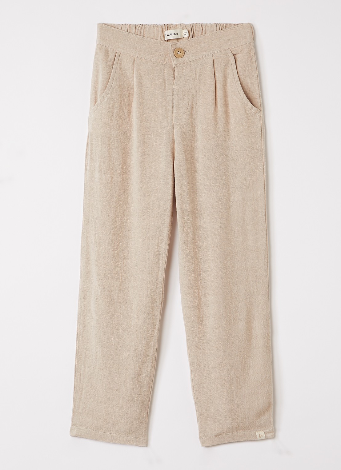Lil 'Atelier NMMFreddie straight fit pantalon - voorkant beige