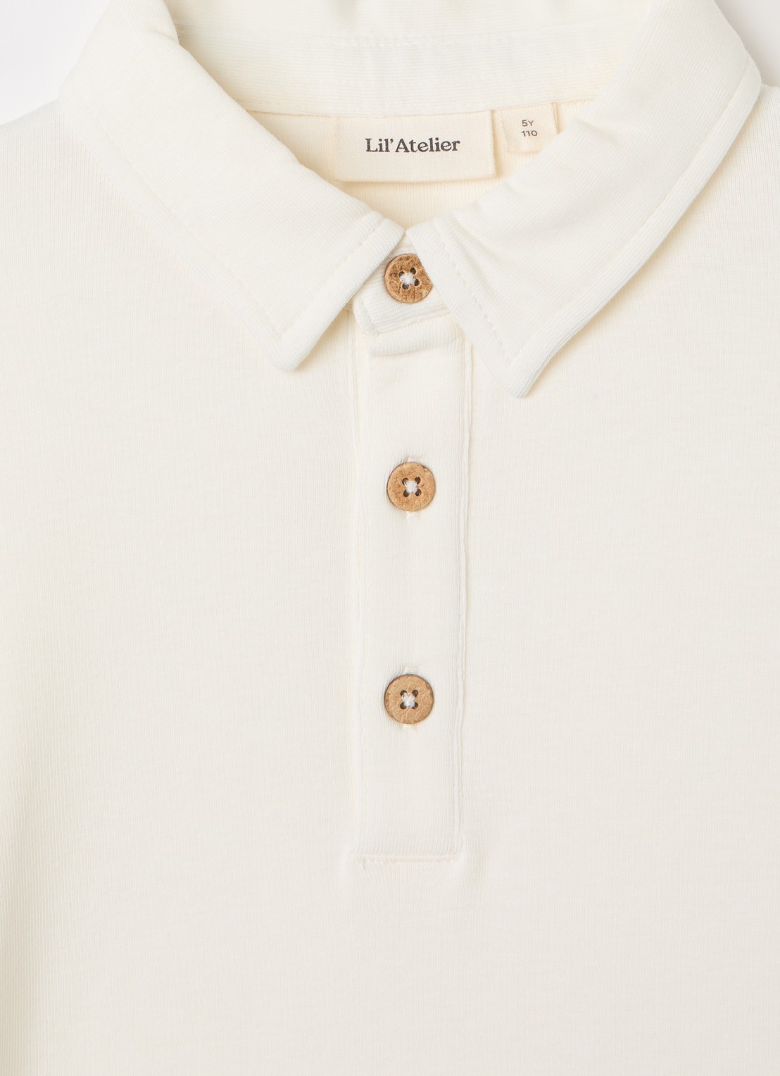 Lil 'Atelier NMMFundo polo in  katoenblend - detail 3 ivoor