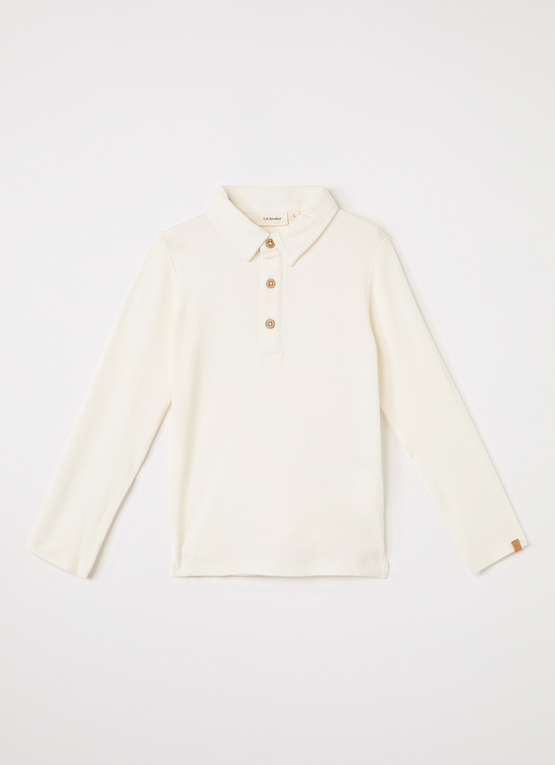 Lil 'Atelier NMMFundo polo in  katoenblend - voorkant ivoor