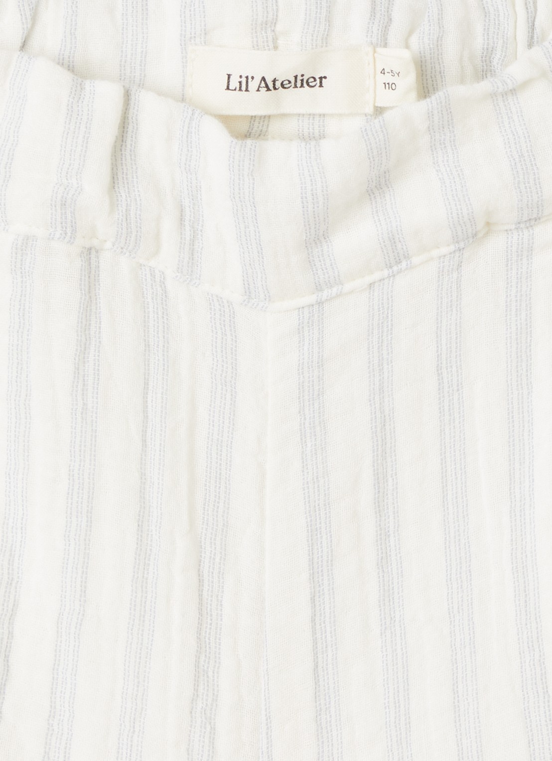 Lil 'Atelier NMMHagi straight fit korte broek met streepprint - detail 3 gebroken wit