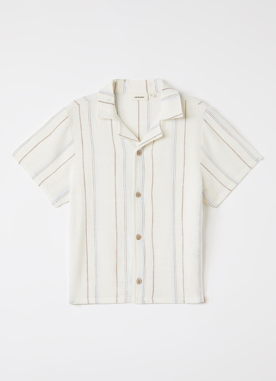Lil 'Atelier NMMJeran blouse in linnenblend - voorkant gebroken wit