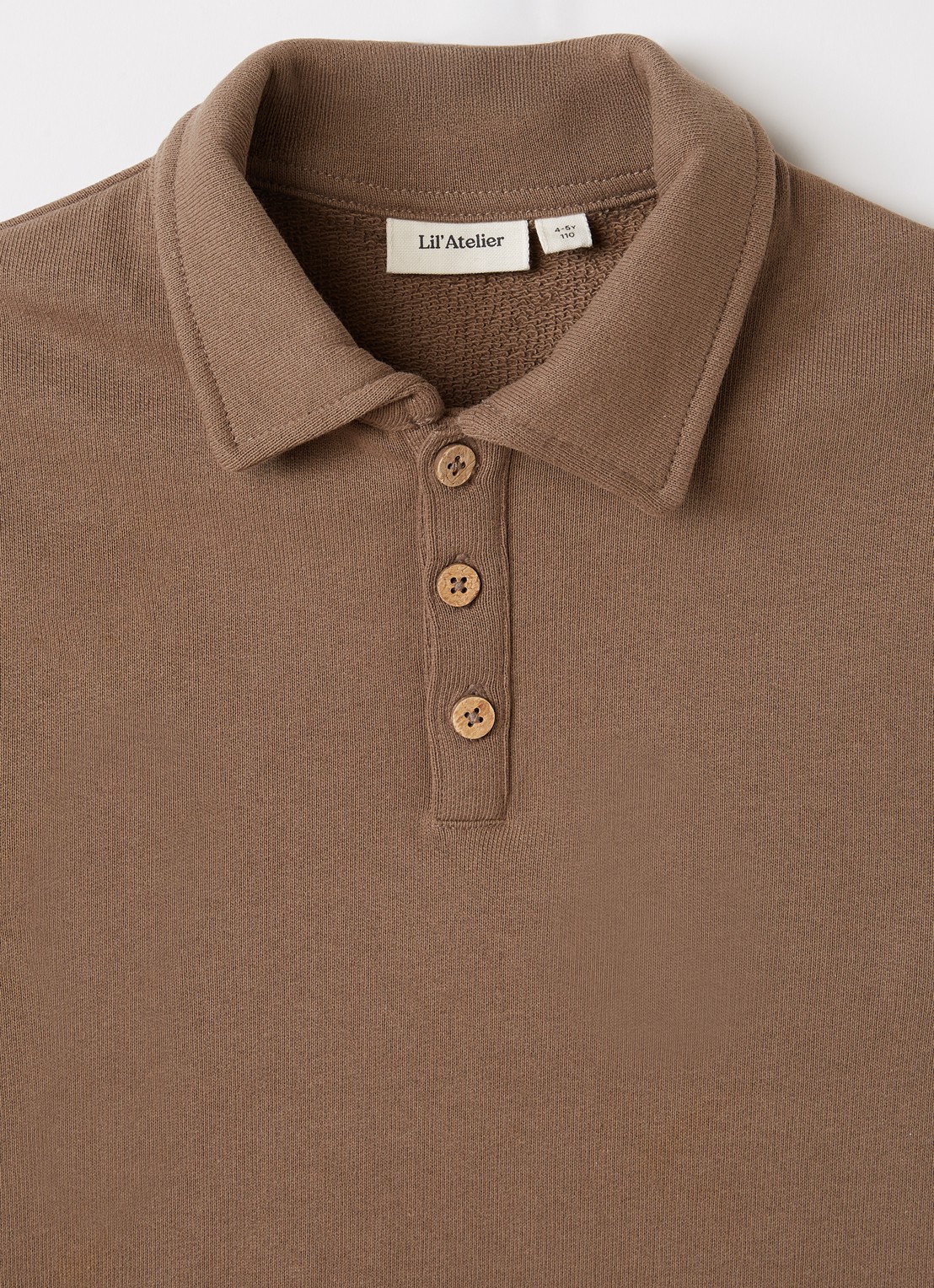 Lil 'Atelier NMMJobo Lio sweater met polokraag - detail grijs