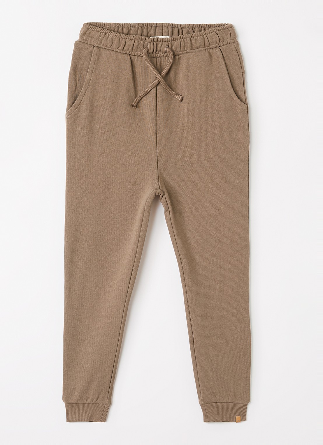 Lil 'Atelier NMMJobo Lio tapered fit joggingbroek met trekkoord - voorkant lichtbruin