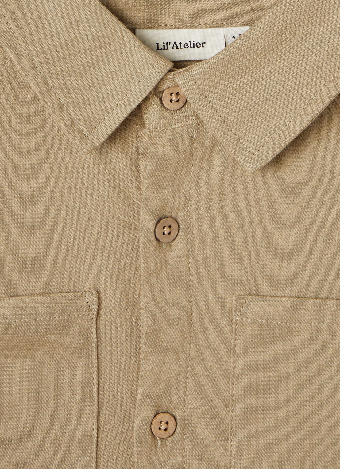Lil 'Atelier NMMKoa overhemd met borstzakken - detail 3 khaki