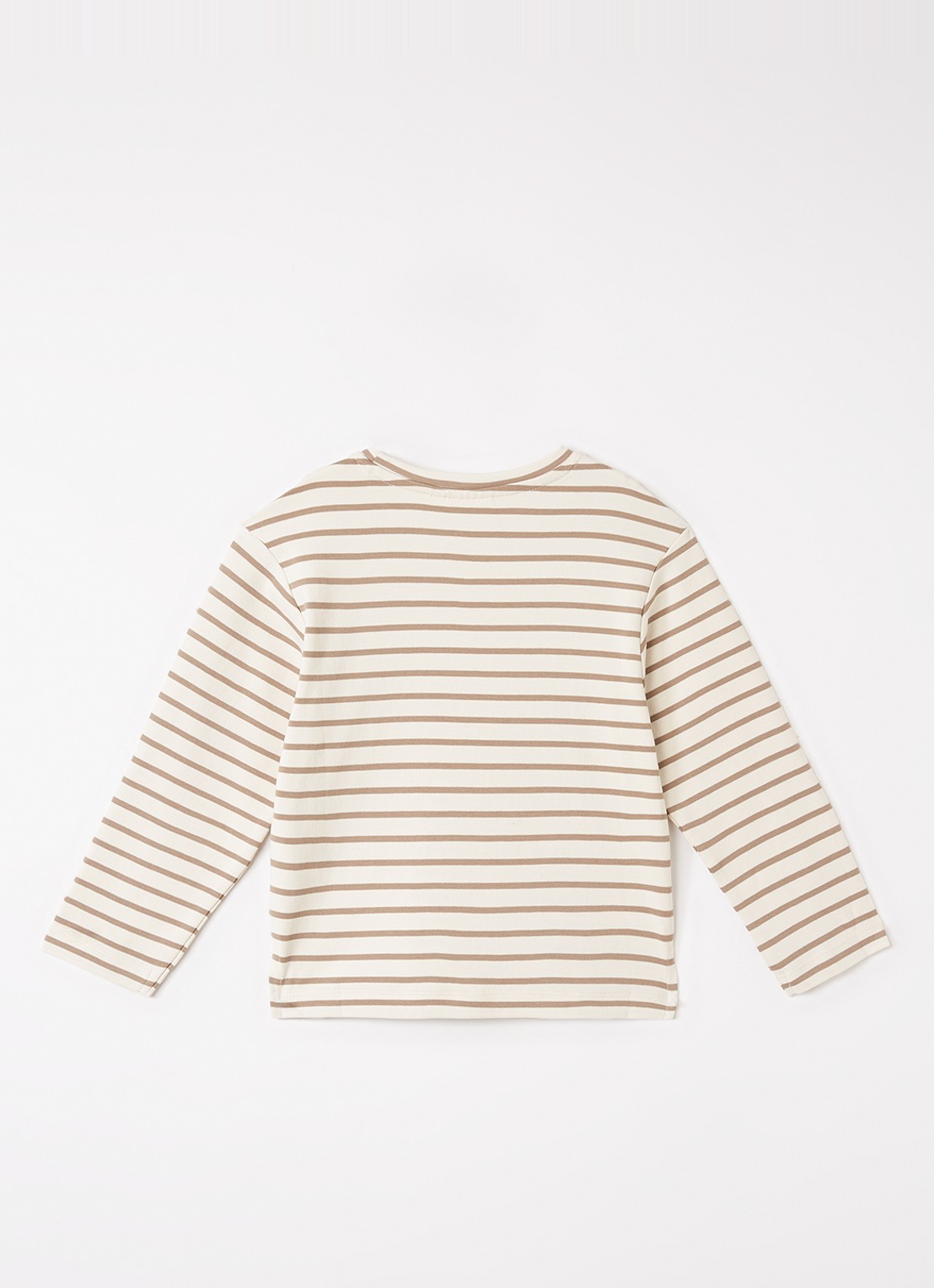 Lil 'Atelier NMMLimia longsleeve met streepprint - voorkant 2 beige