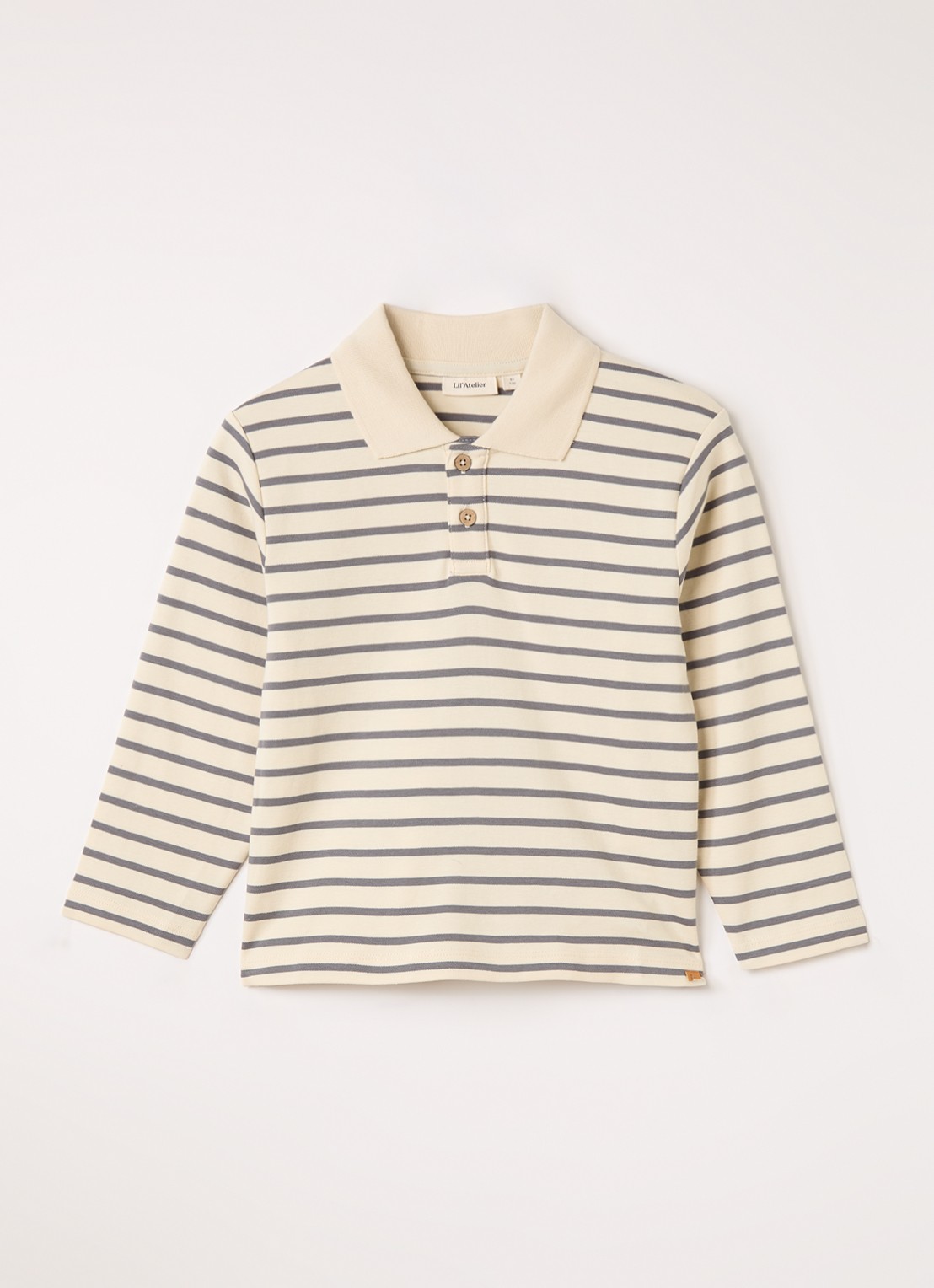 Lil 'Atelier NMMLimia sweater met kraag - voorkant 2 grijs