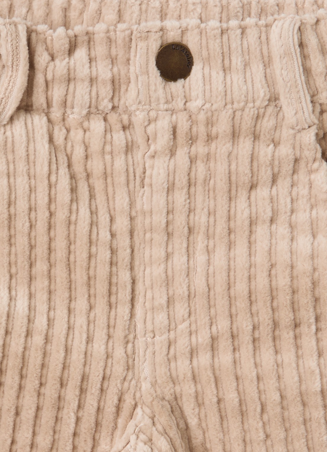 Lil 'Atelier NMMRyan straight fit broek van corduroy - detail 3 beige