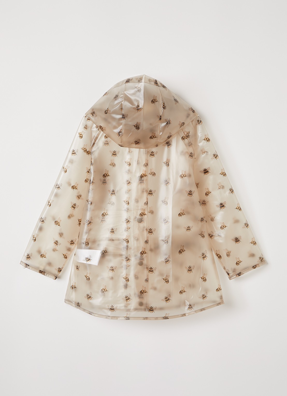 Lil 'Atelier NMNMamio semi-transparante regenjas me print - achterkant beige