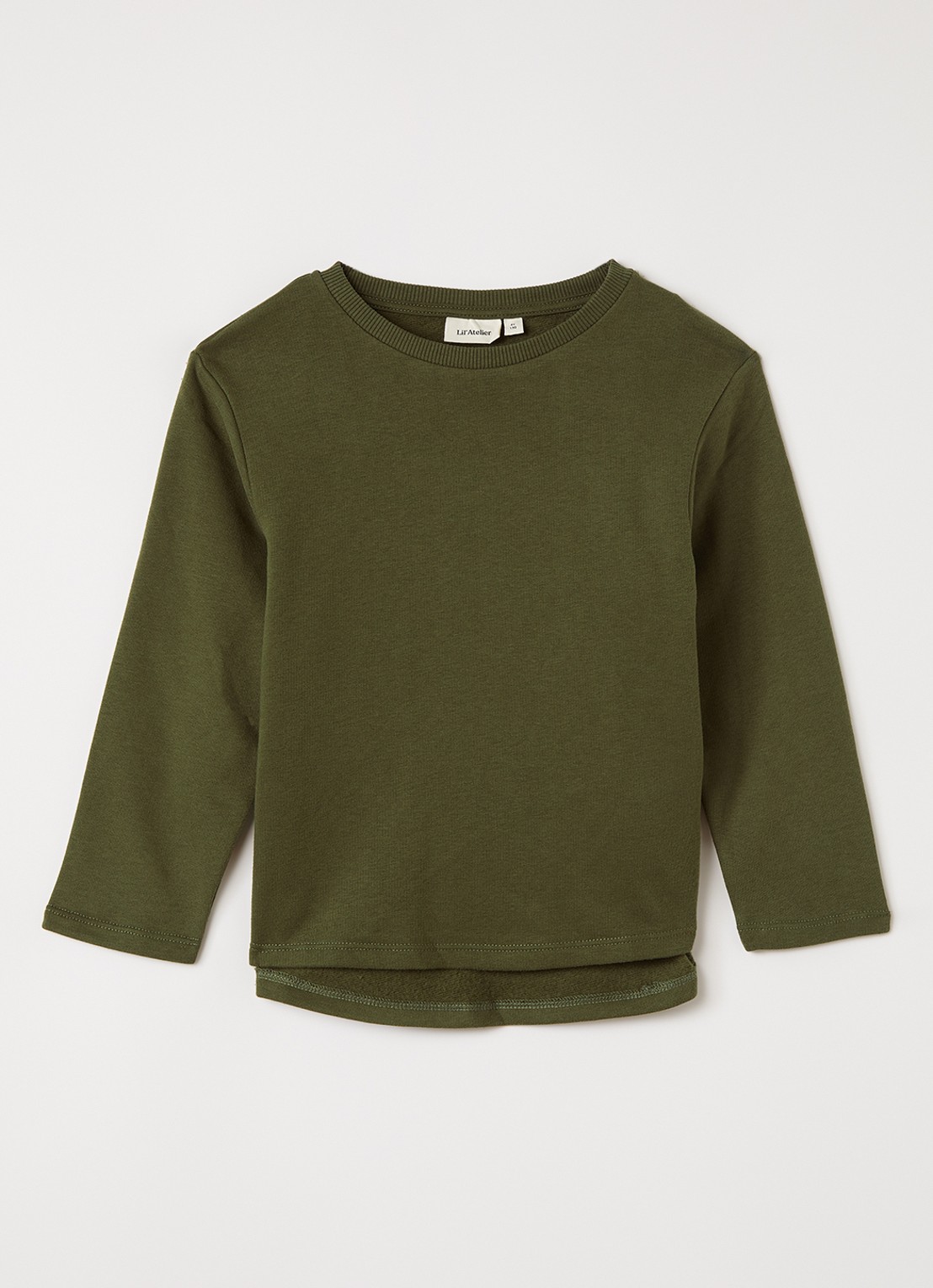 Lil 'Atelier Sweater met ronde hals - voorkant 2 mosgroen