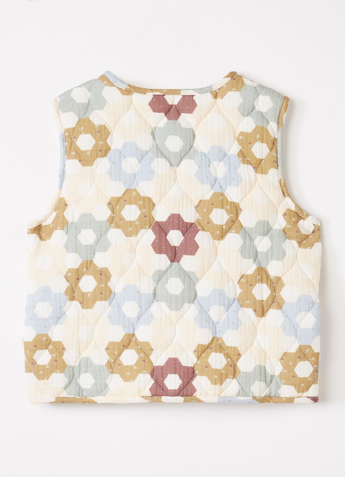 Lil 'Atelier Talia gilet met bloemenprint - achterkant creme