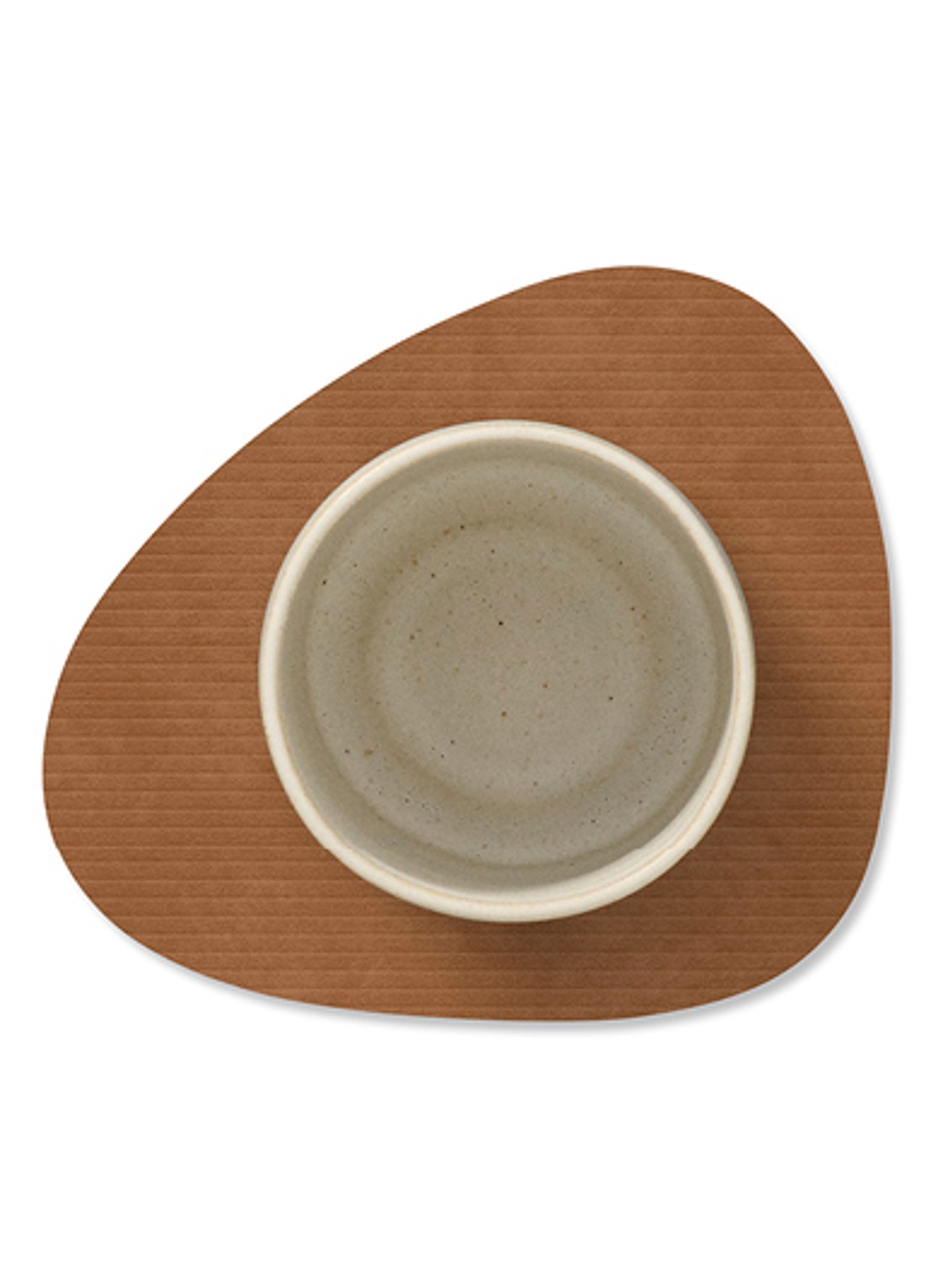 LIND DNA Corduroy onderzetter van leer - detail 4 beige