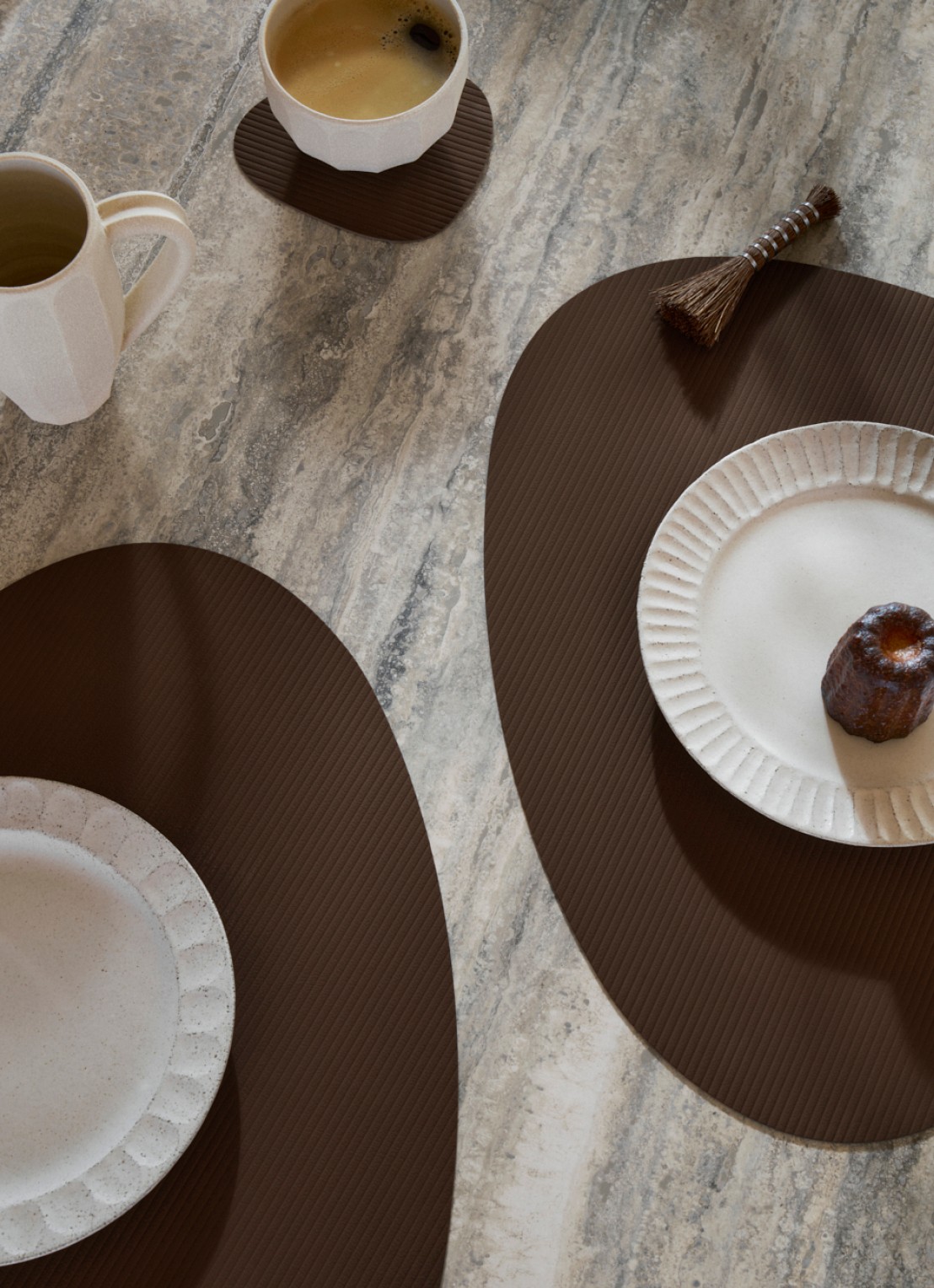 LIND DNA Corduroy placemat 37 x 44 cm - voorkant 4 hazelnootbruin