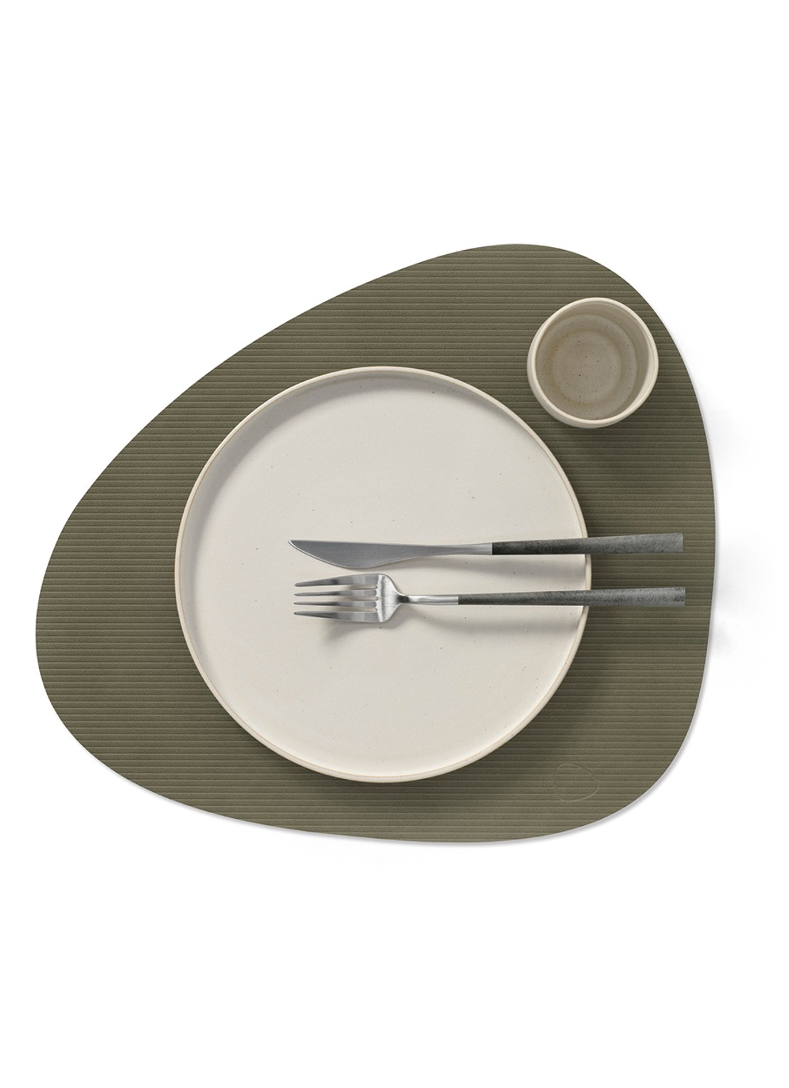 LIND DNA Corduroy placemat 37 x 44 cm - voorkant 2 legergroen