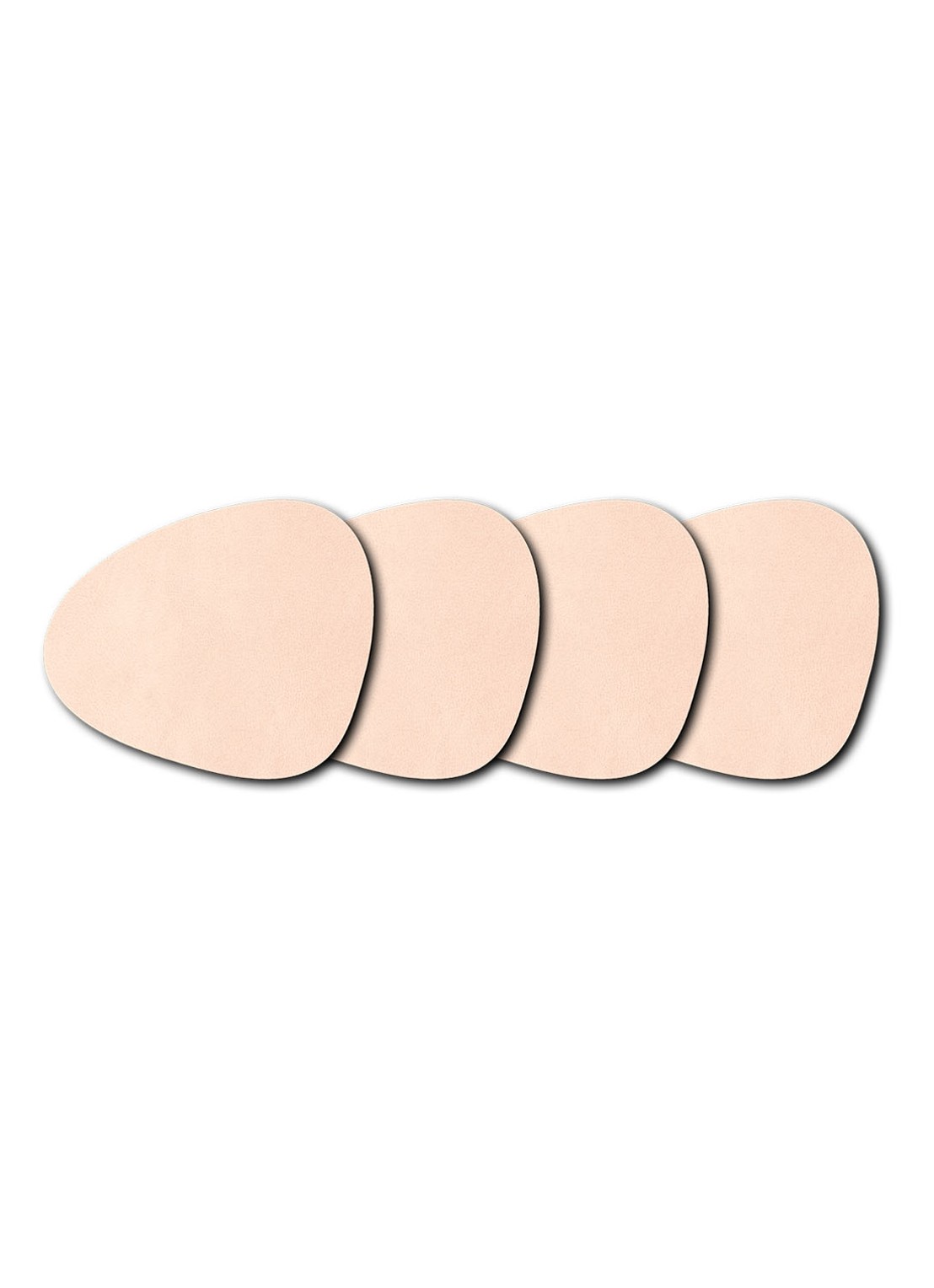 LIND DNA Curve Nupo onderzetter van  leer set van 4 - voorkant beige