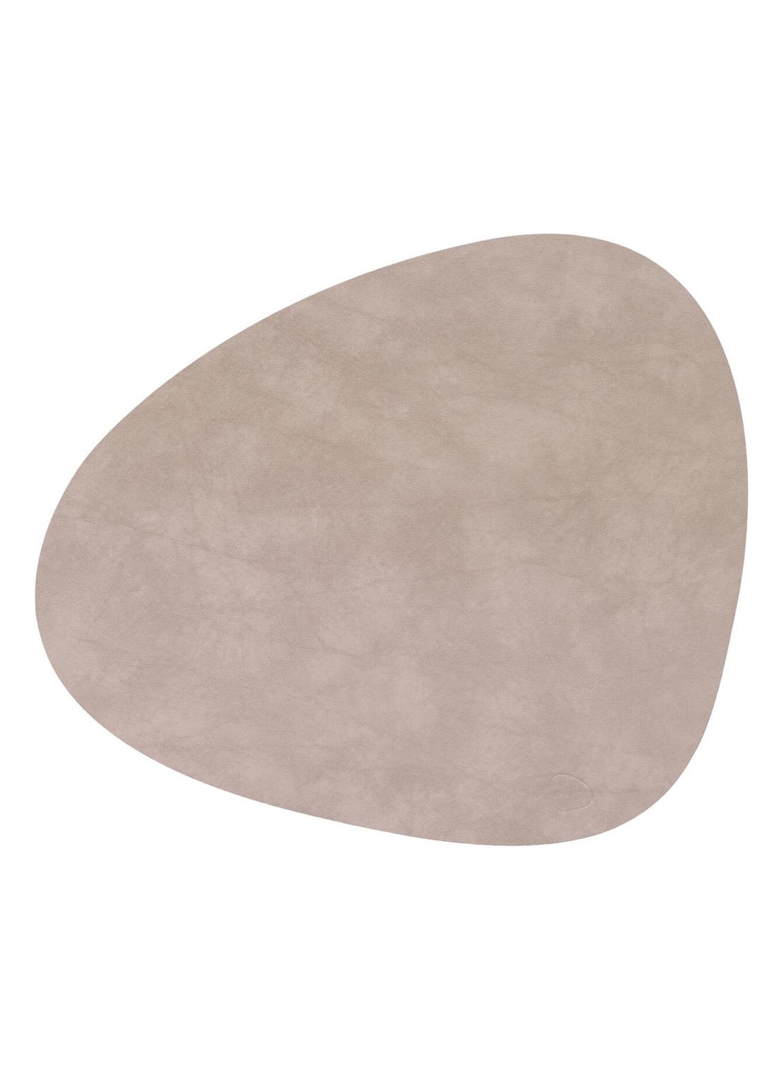 LIND DNA Curve placemat van  leer 37 x 44 cm  - voorkant 2 zand